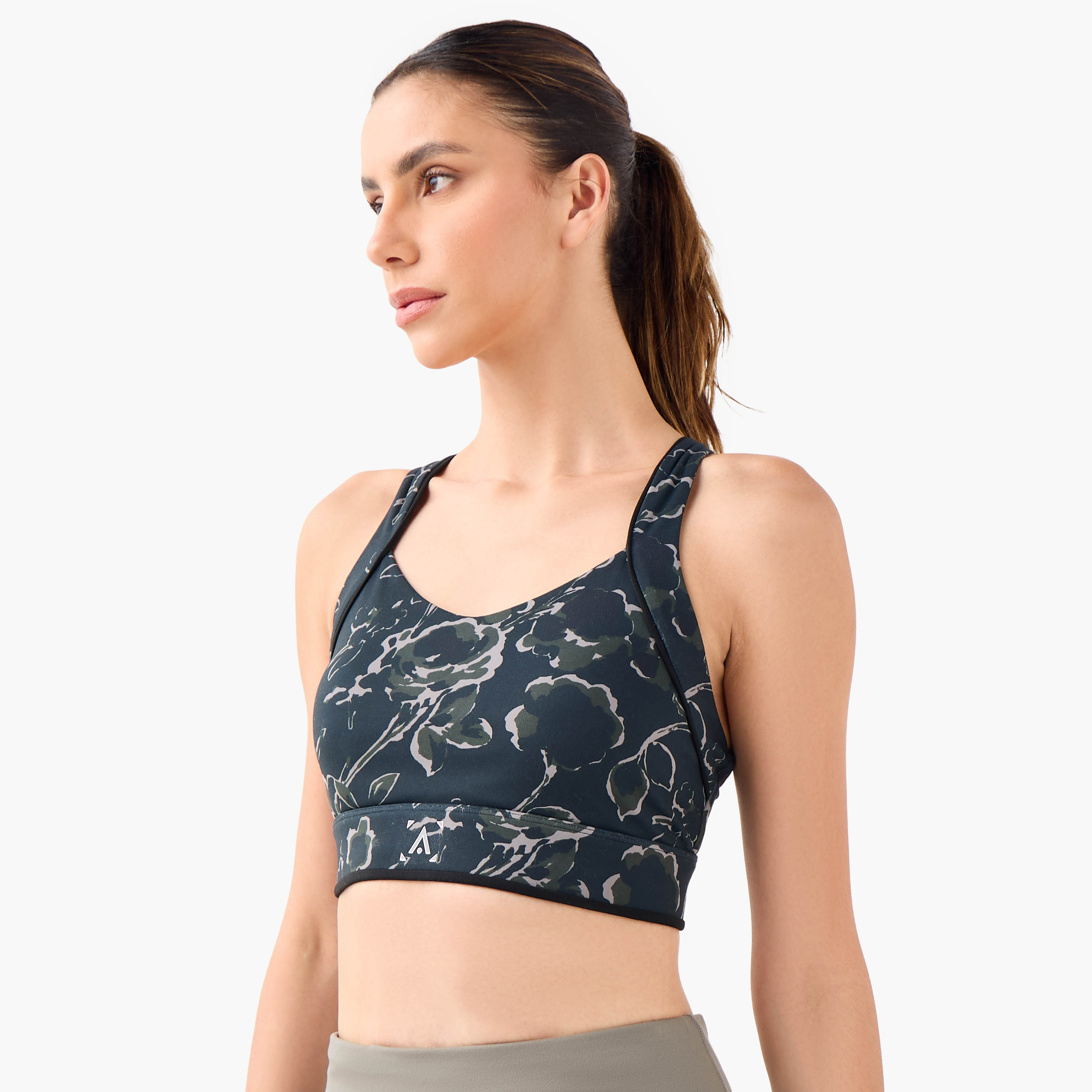Printed Sports Bra Top with Hook and Eye Closure-women-clothing-lingerie-bras-image-1