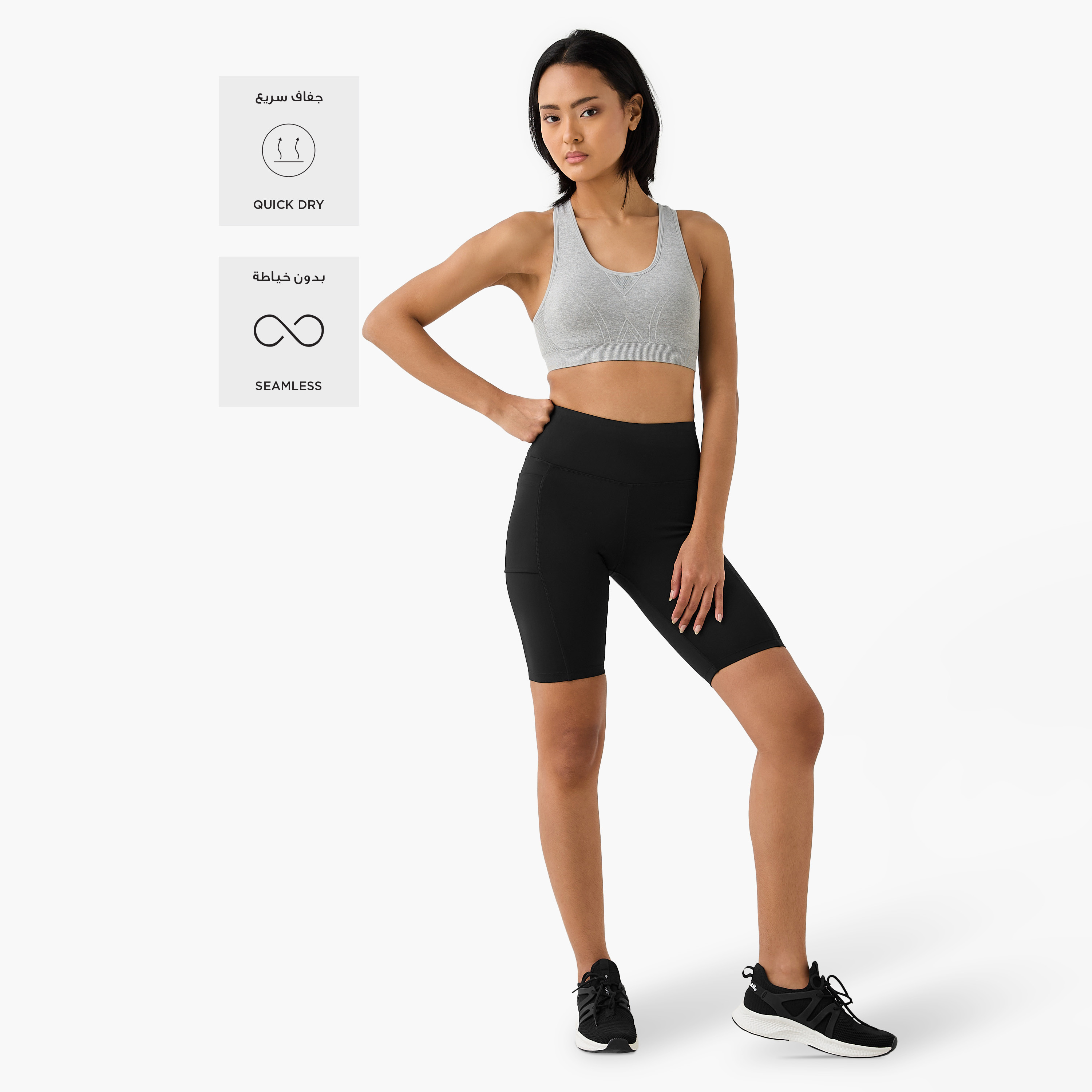 Textured Scoop Neck Sports Bra with Removable Pads and Racerback-women-clothing-lingerie-bras-image-2