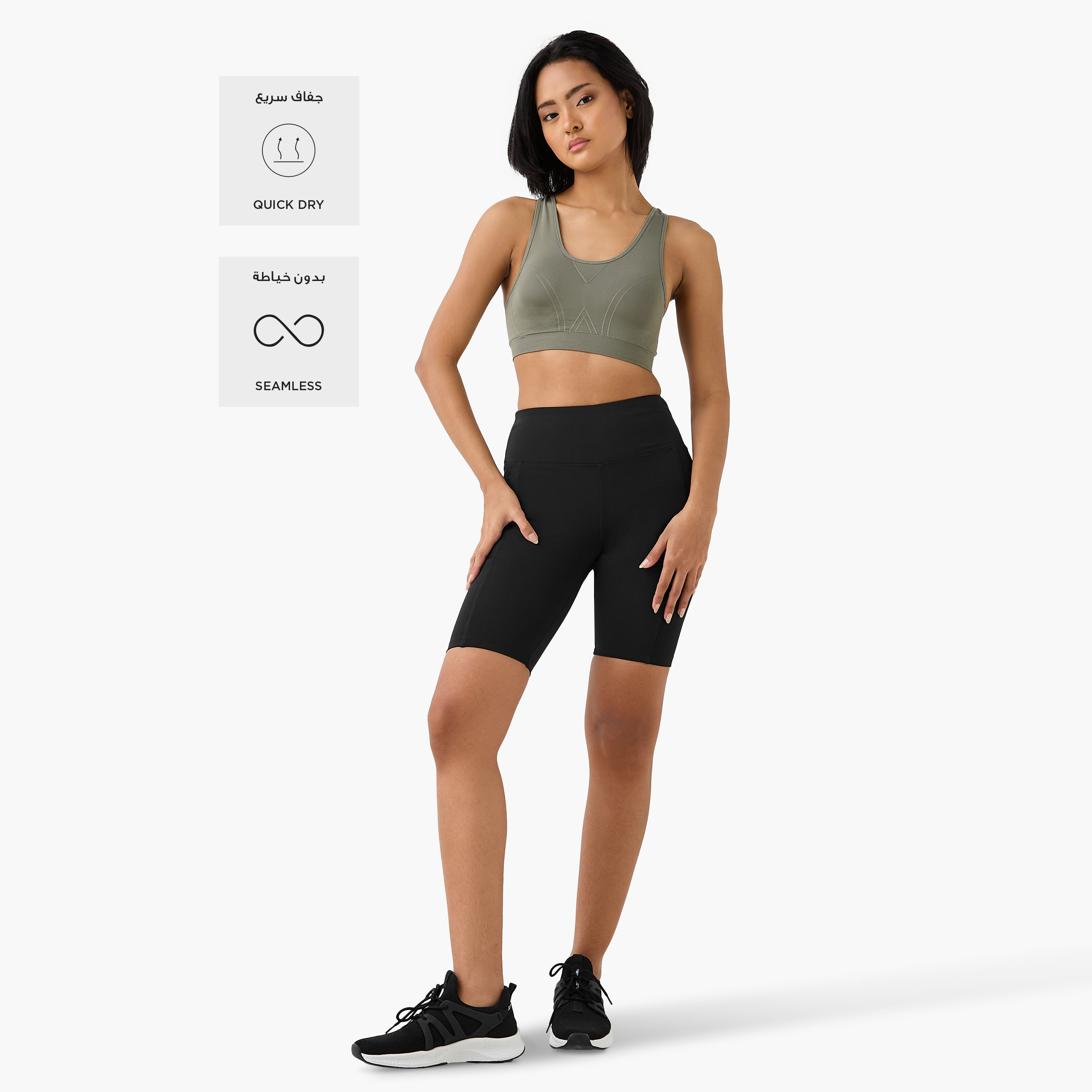 Textured Scoop Neck Sports Bra with Removable Pads and Racerback-women-clothing-lingerie-bras-image-2