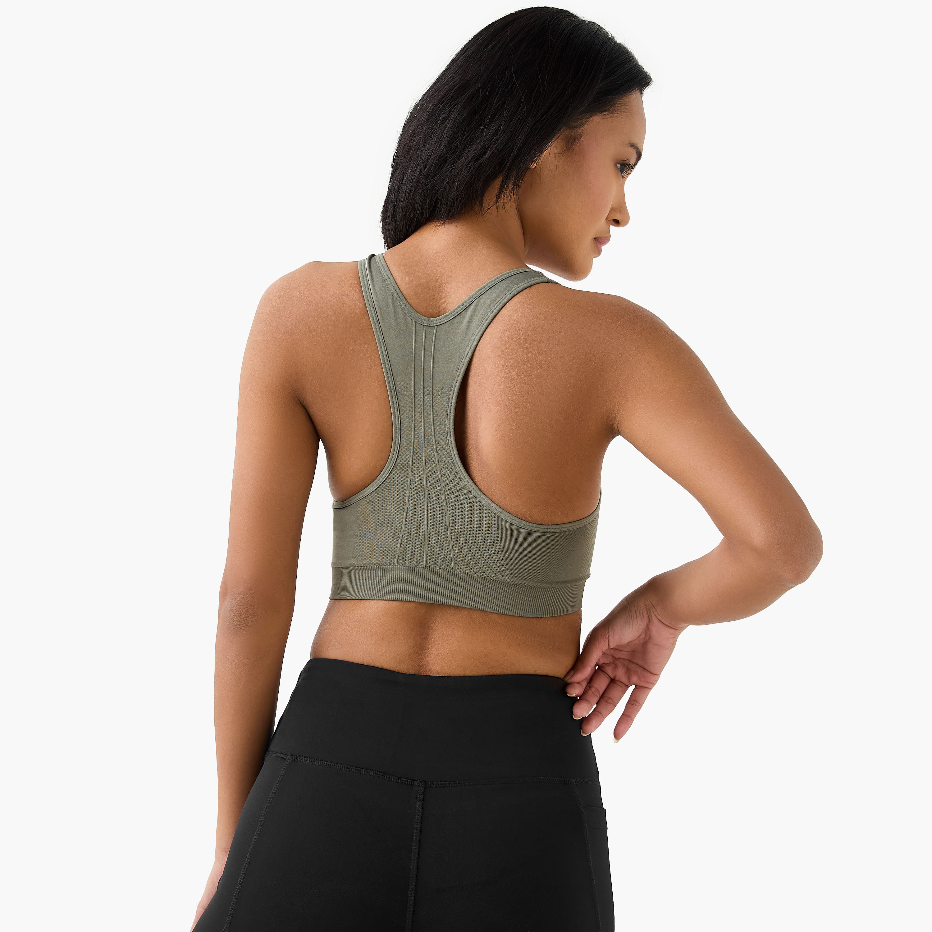 Textured Scoop Neck Sports Bra with Removable Pads and Racerback-women-clothing-lingerie-bras-image-3