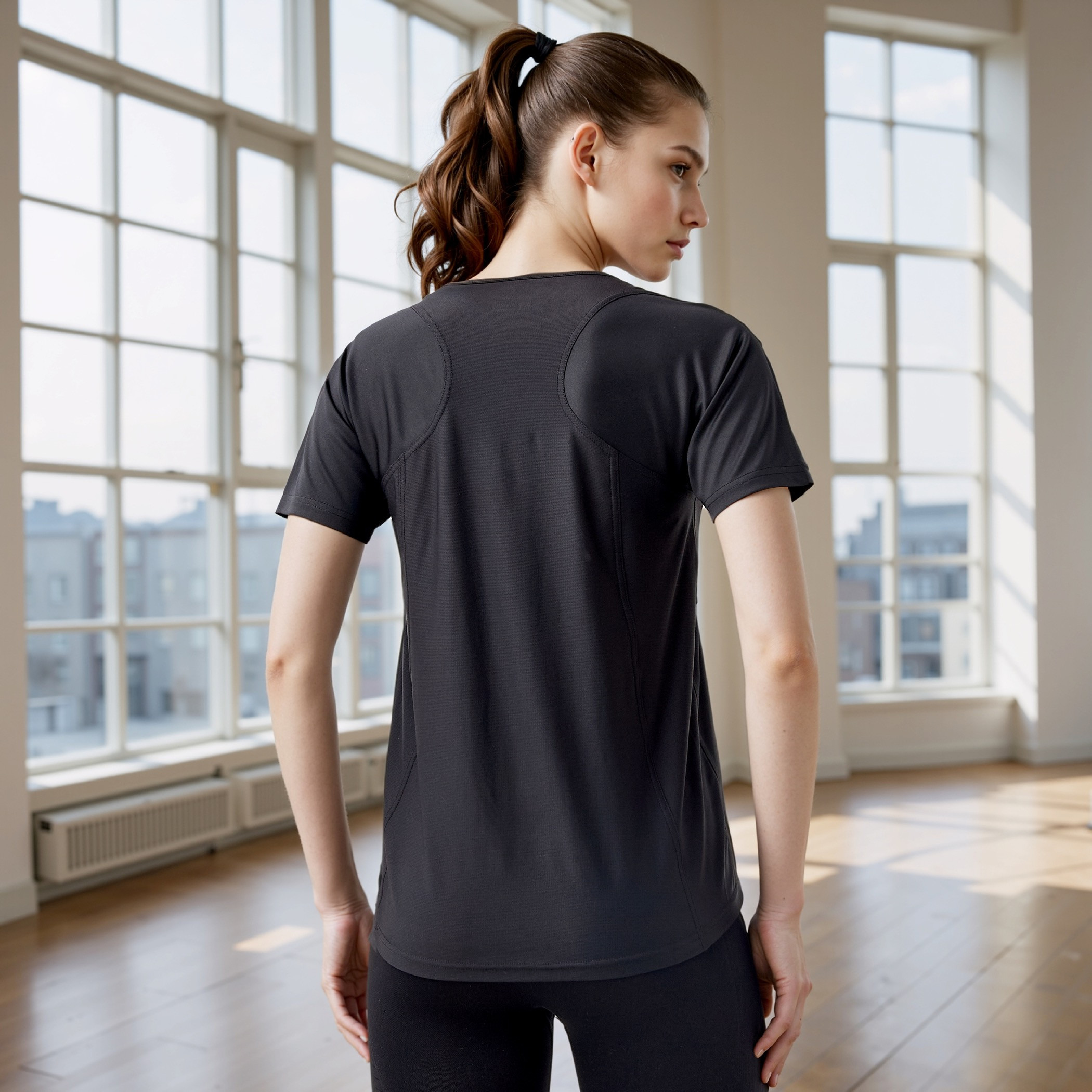Regular Fit Crew Neck T-shirt with Short Sleeves-women-clothing-tshirts-image-3