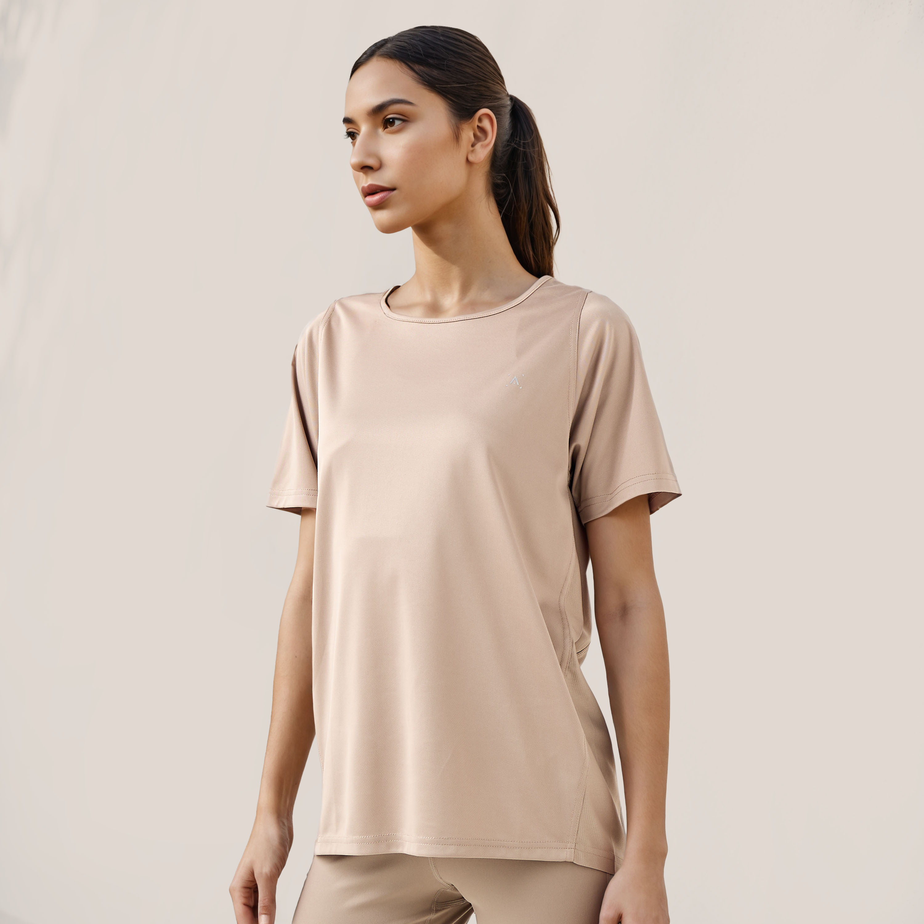 Regular Fit Crew Neck T-shirt with Short Sleeves-women-clothing-tshirts-image-1