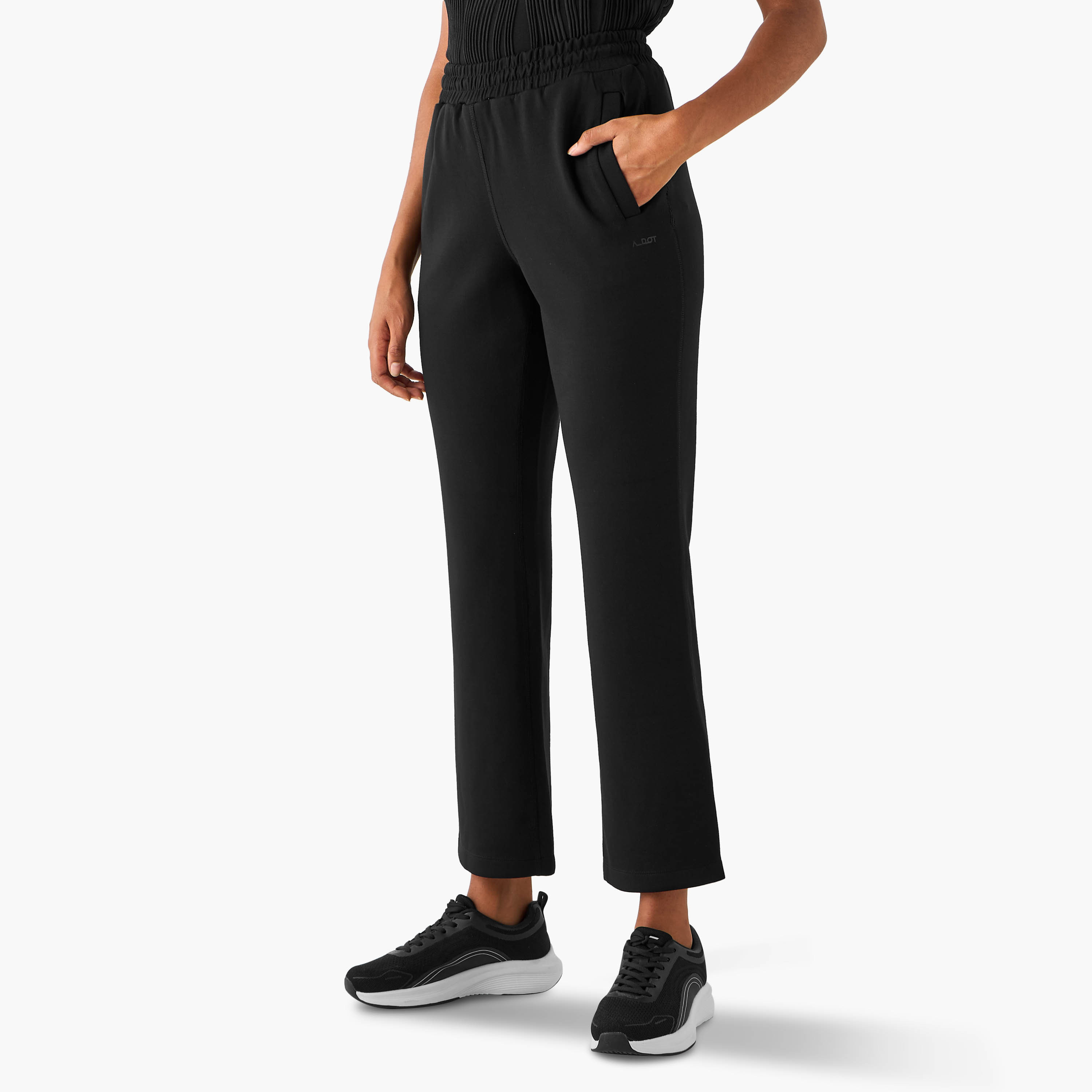 Track Pants with Elasticated Waistband and Pockets-women-clothing-bottoms-joggers-image-1