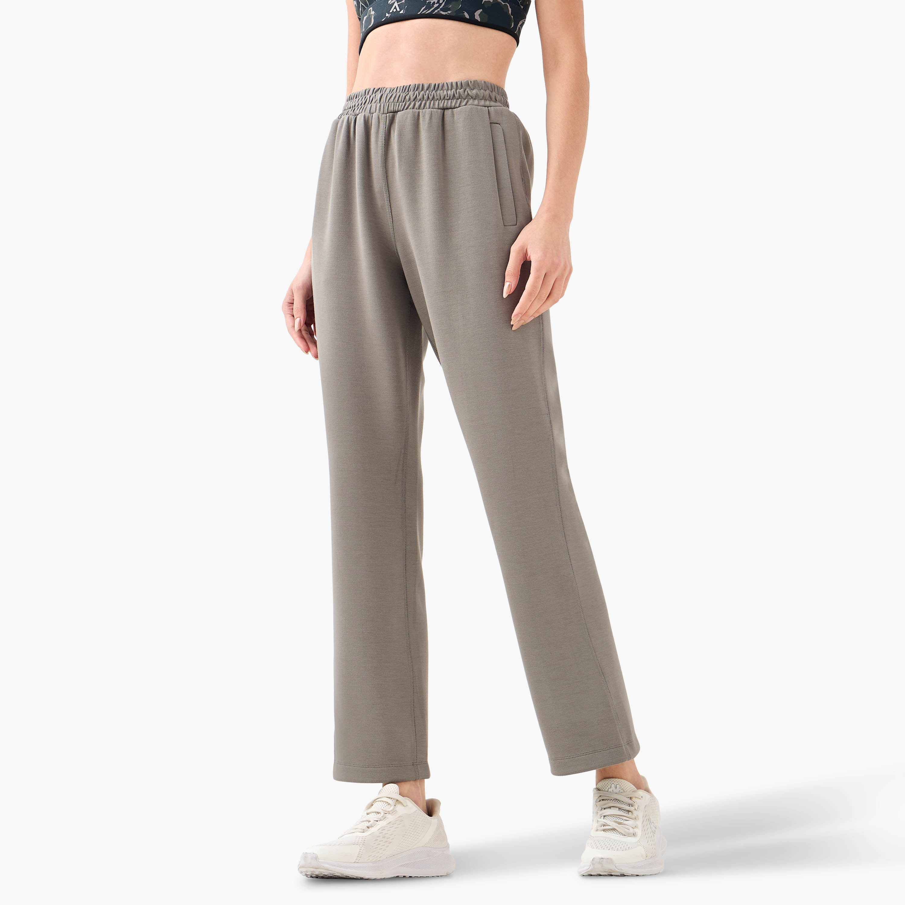Track Pants with Elasticated Waistband and Pockets-women-clothing-bottoms-joggers-image-1