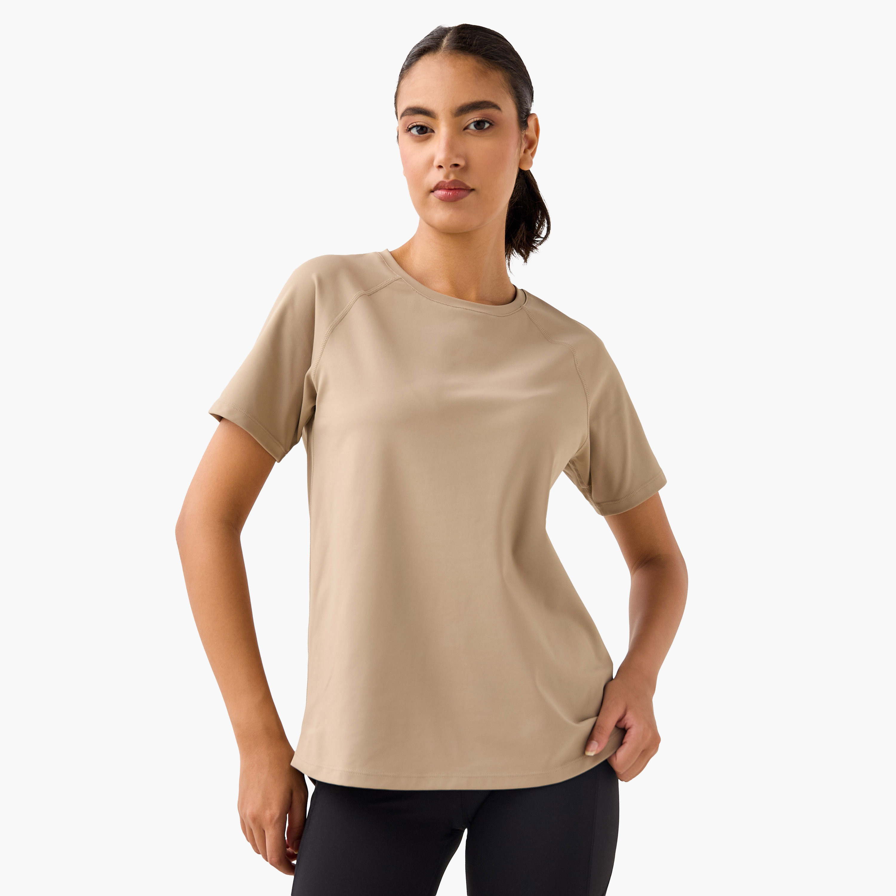 Regular Fit T-shirt with Raglan Sleeves-women-clothing-tshirts-image-1