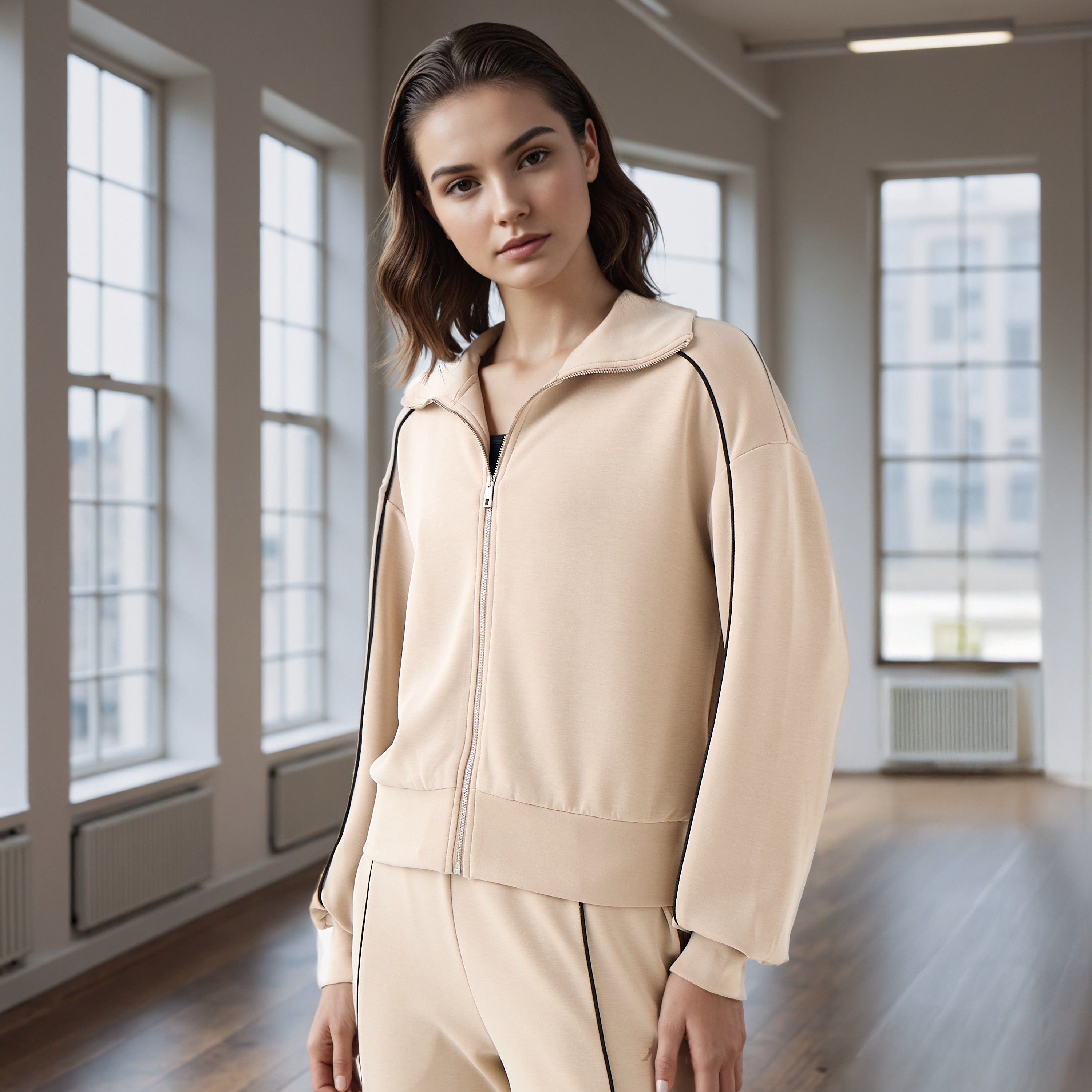 جاكيت بسحاب إغلاق وخيوط بارزة من كابا-sports-women-clothing-coatsandjackets-jackets-image-11