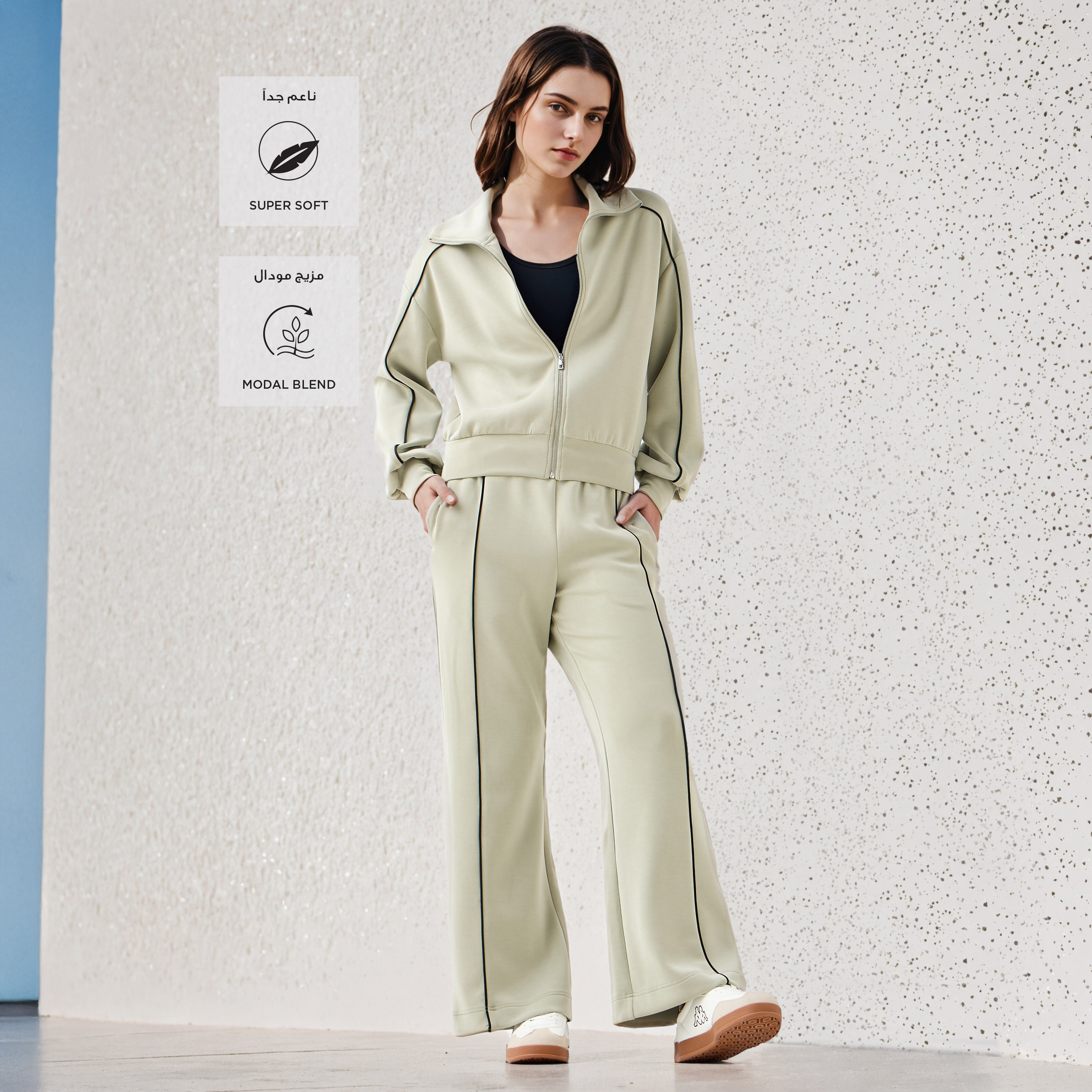جاكيت بسحاب إغلاق وخيوط بارزة من كابا-women-clothing-sportswearandactivewear-coatsandjackets-jackets-image-4