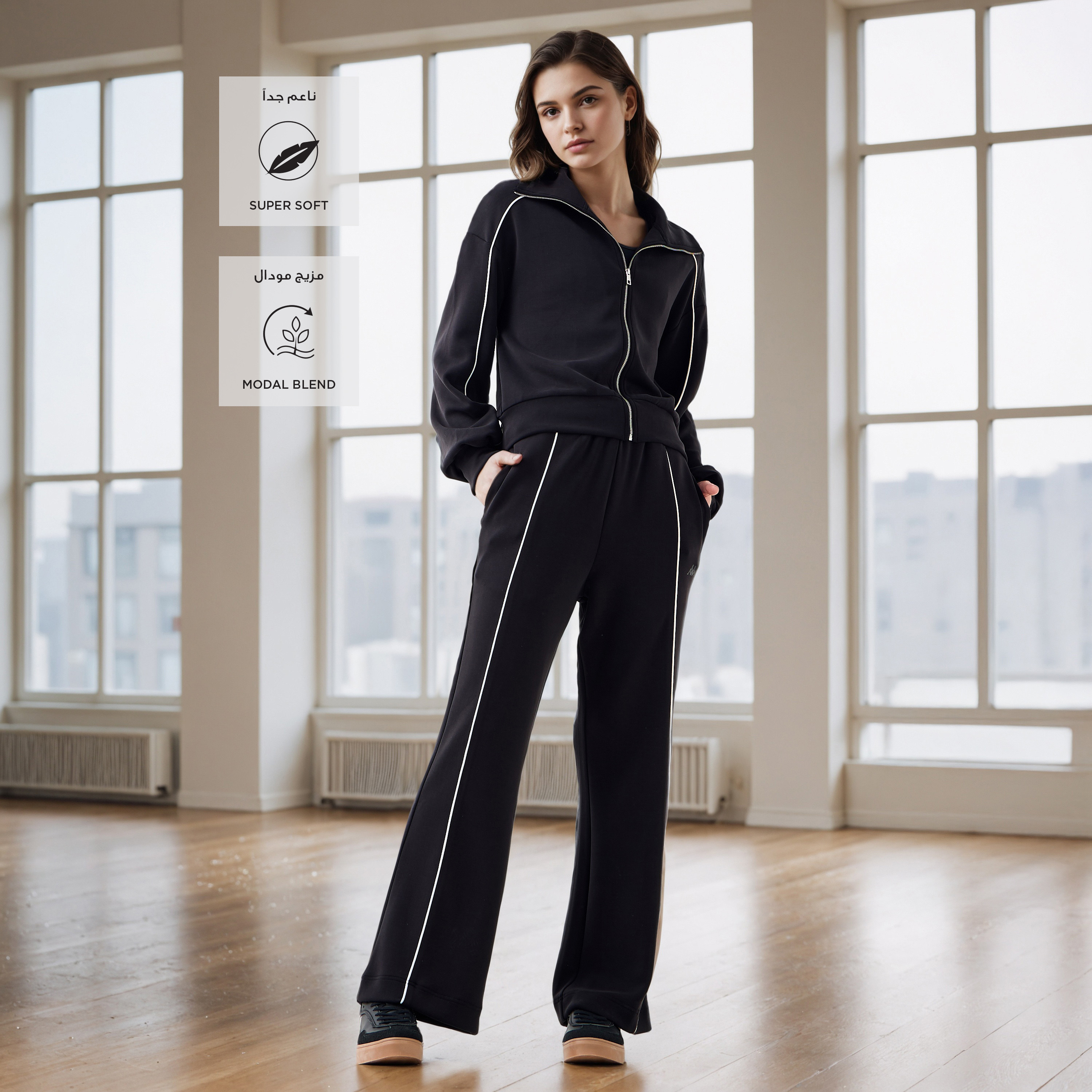 جاكيت بسحاب إغلاق وخيوط بارزة من كابا-sports-women-clothing-coatsandjackets-jackets-image-2