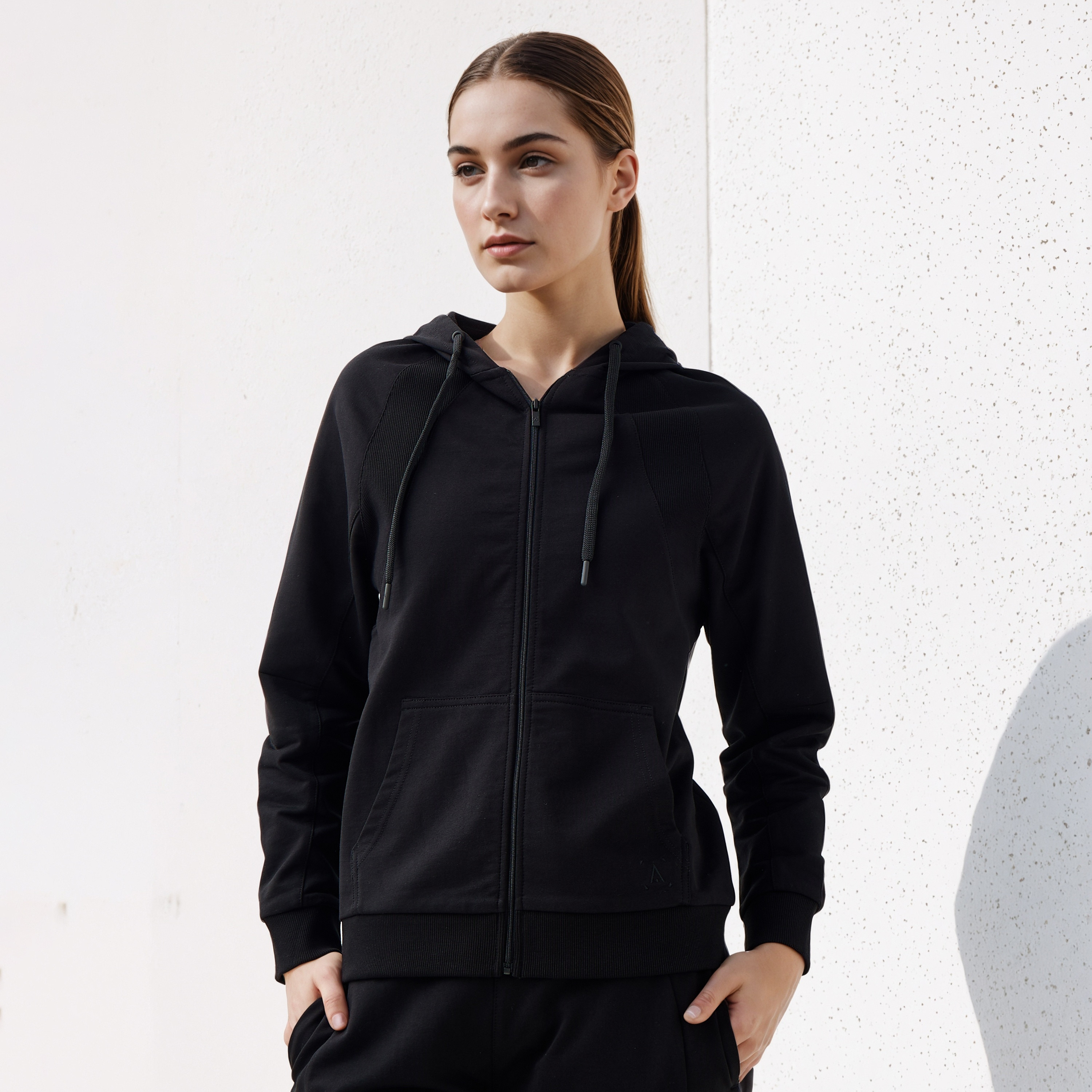 Hooded Jacket with Zip Closure-women-clothing-sportswearandactivewear-coatsandjackets-jackets-image-1
