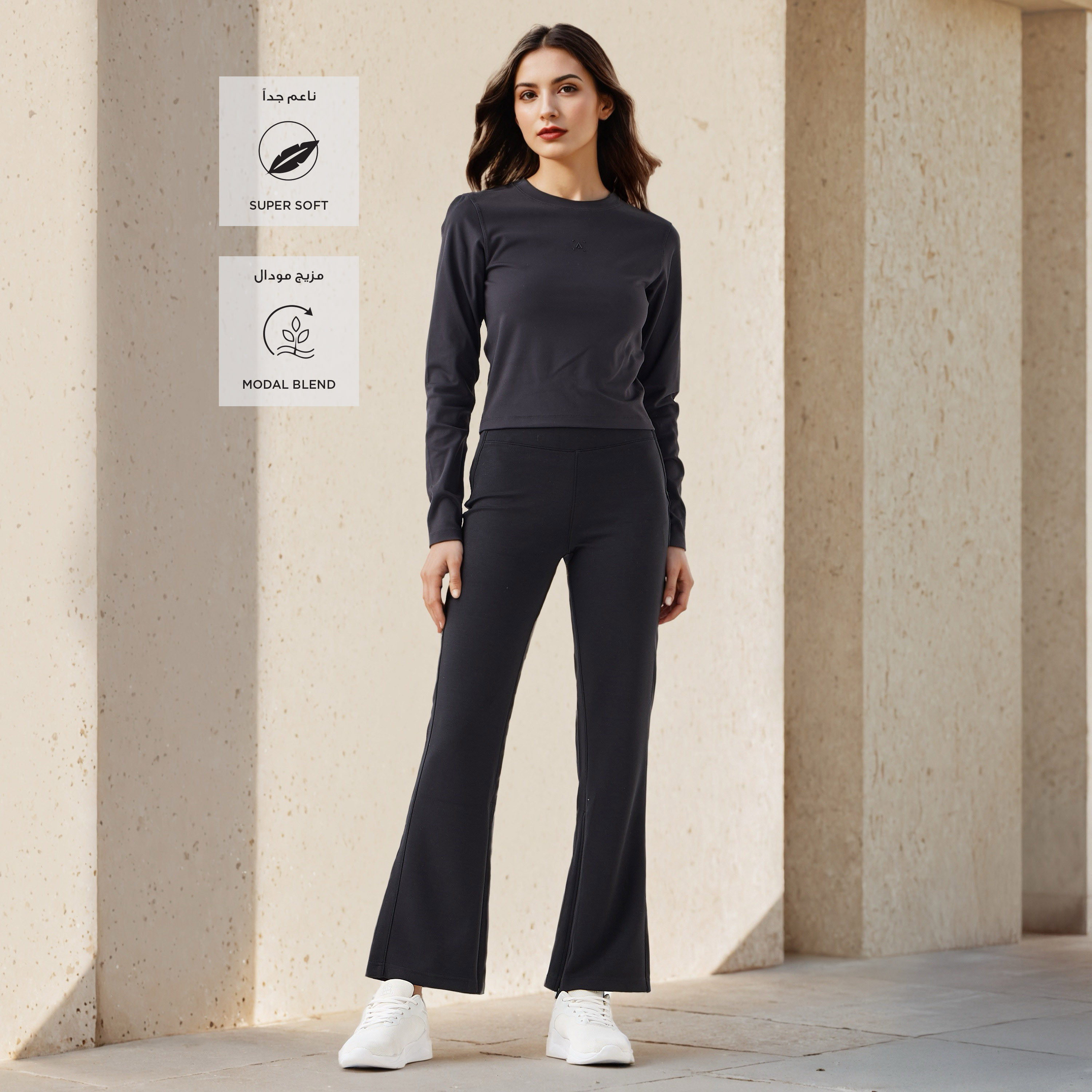 High-Waist Regular Fit Pants-women-clothing-bottoms-joggers-image-2