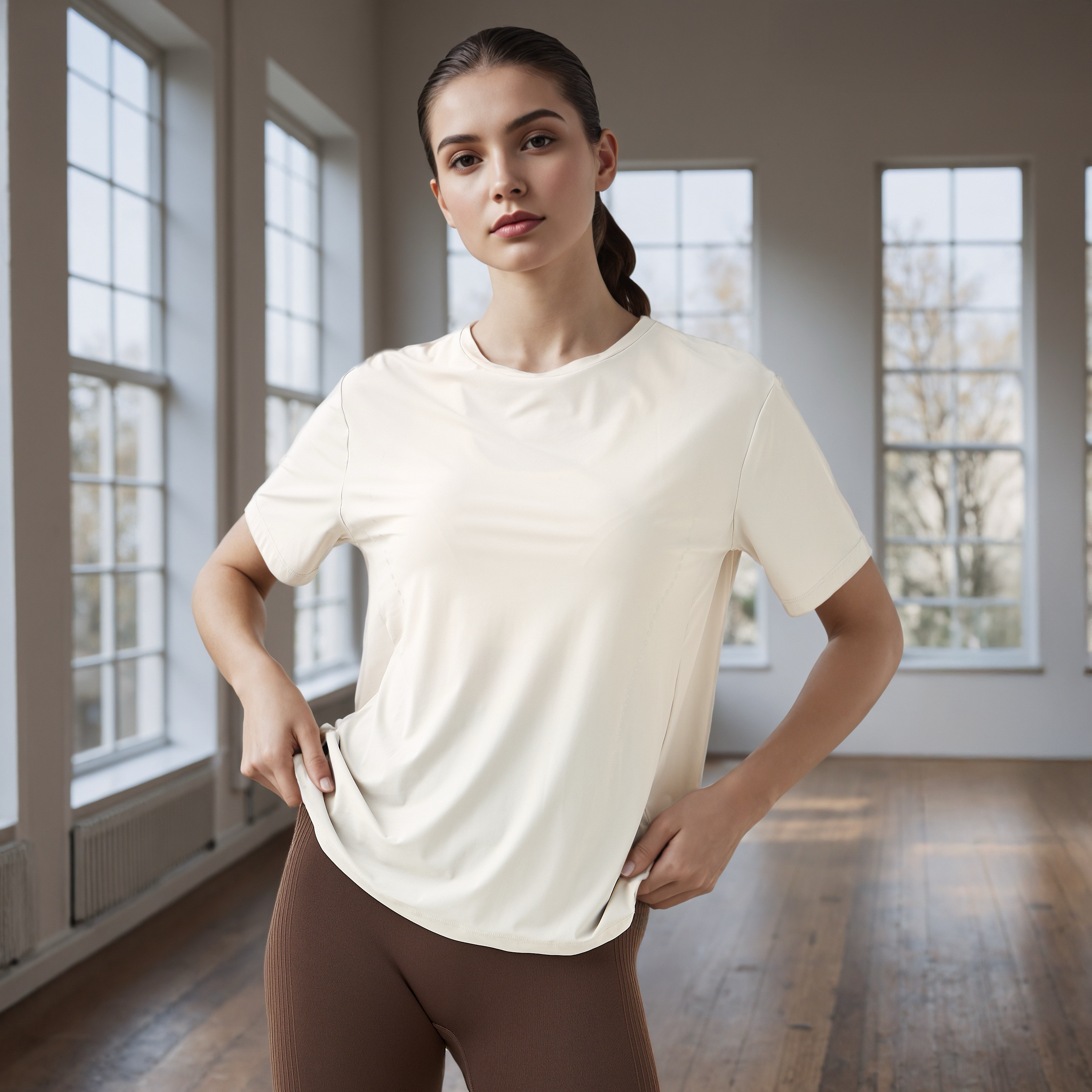 تيشيرت رياضي بقصة عادية-women-clothing-tshirts-image-1
