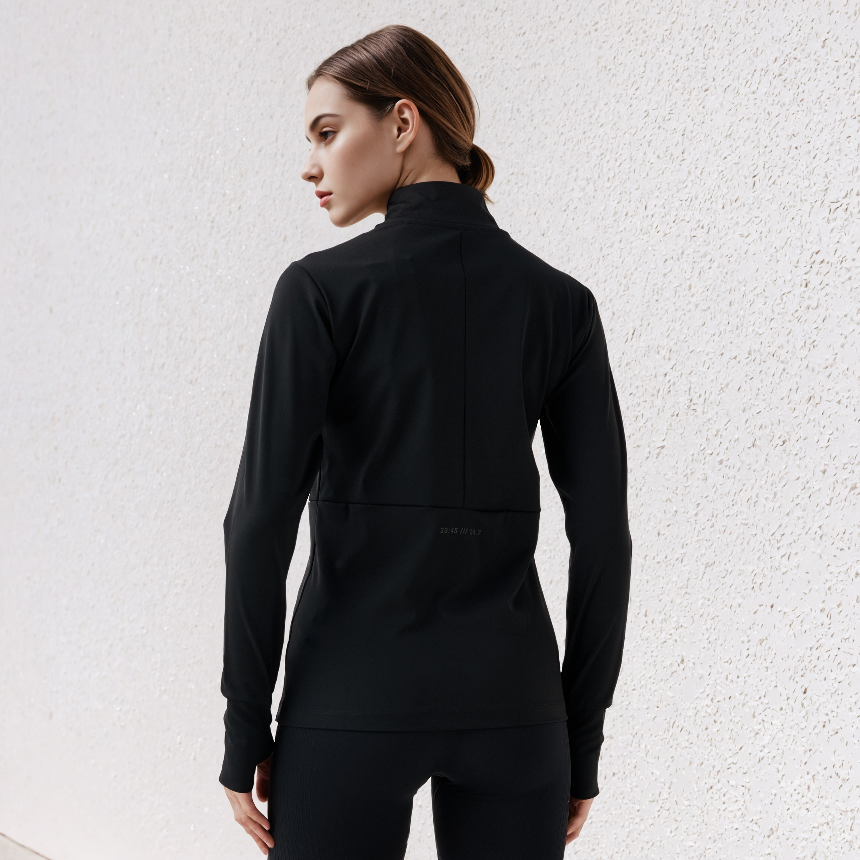 High Neck Zip Through Jacket with Thumbhole Detail-women-clothing-sportswearandactivewear-coatsandjackets-jackets-image-3