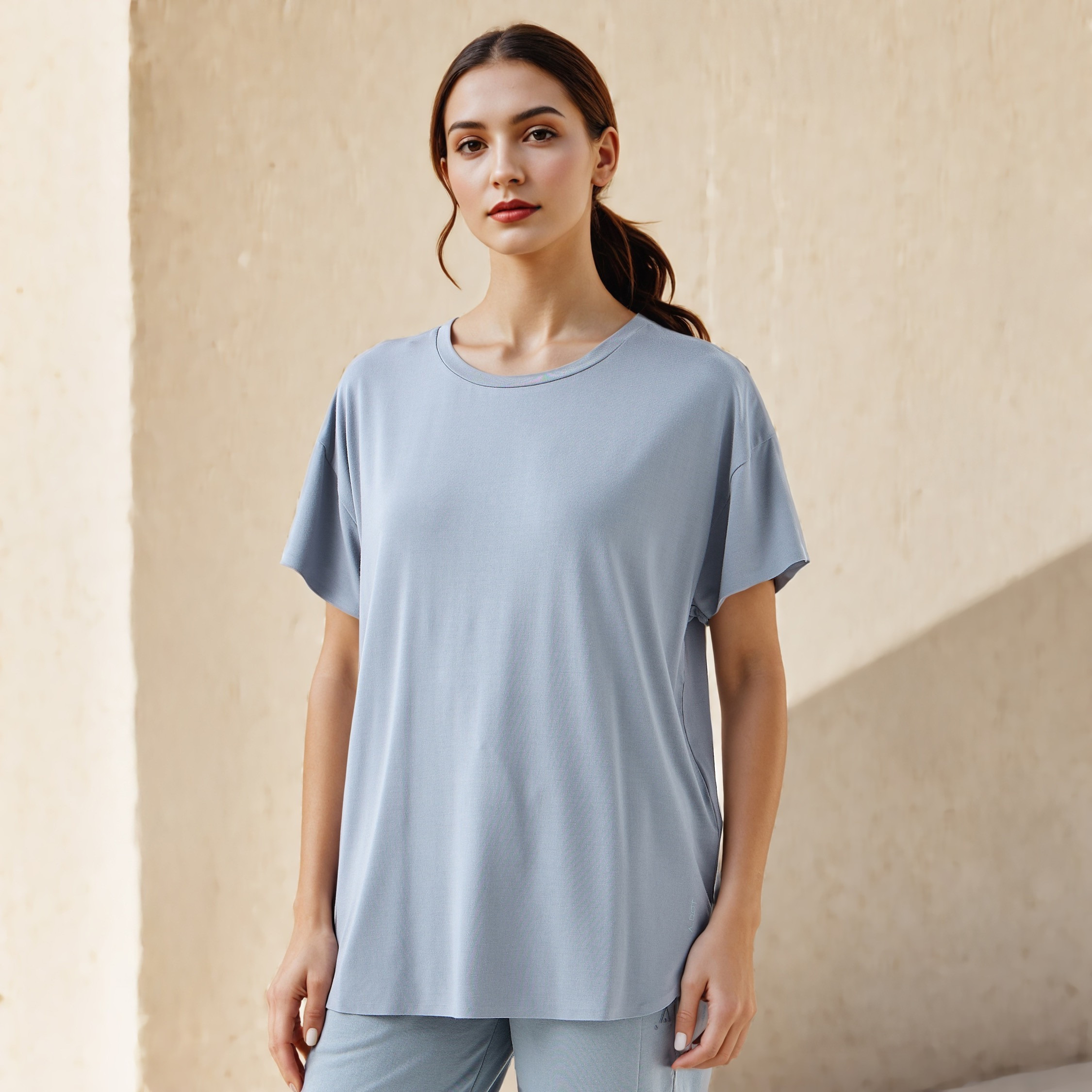 تيشيرت بوكسي بياقة مستديرة-women-clothing-tshirts-image-1