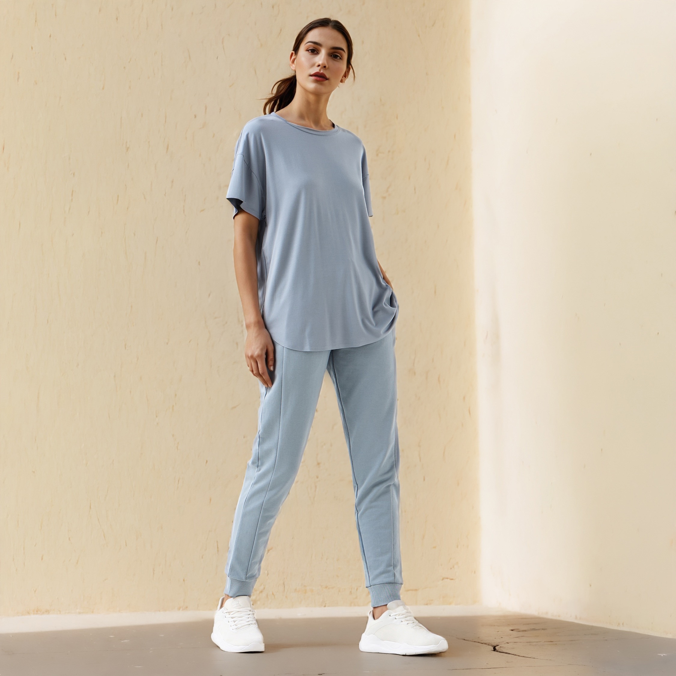 تيشيرت بوكسي بياقة مستديرة-women-clothing-tshirts-image-2