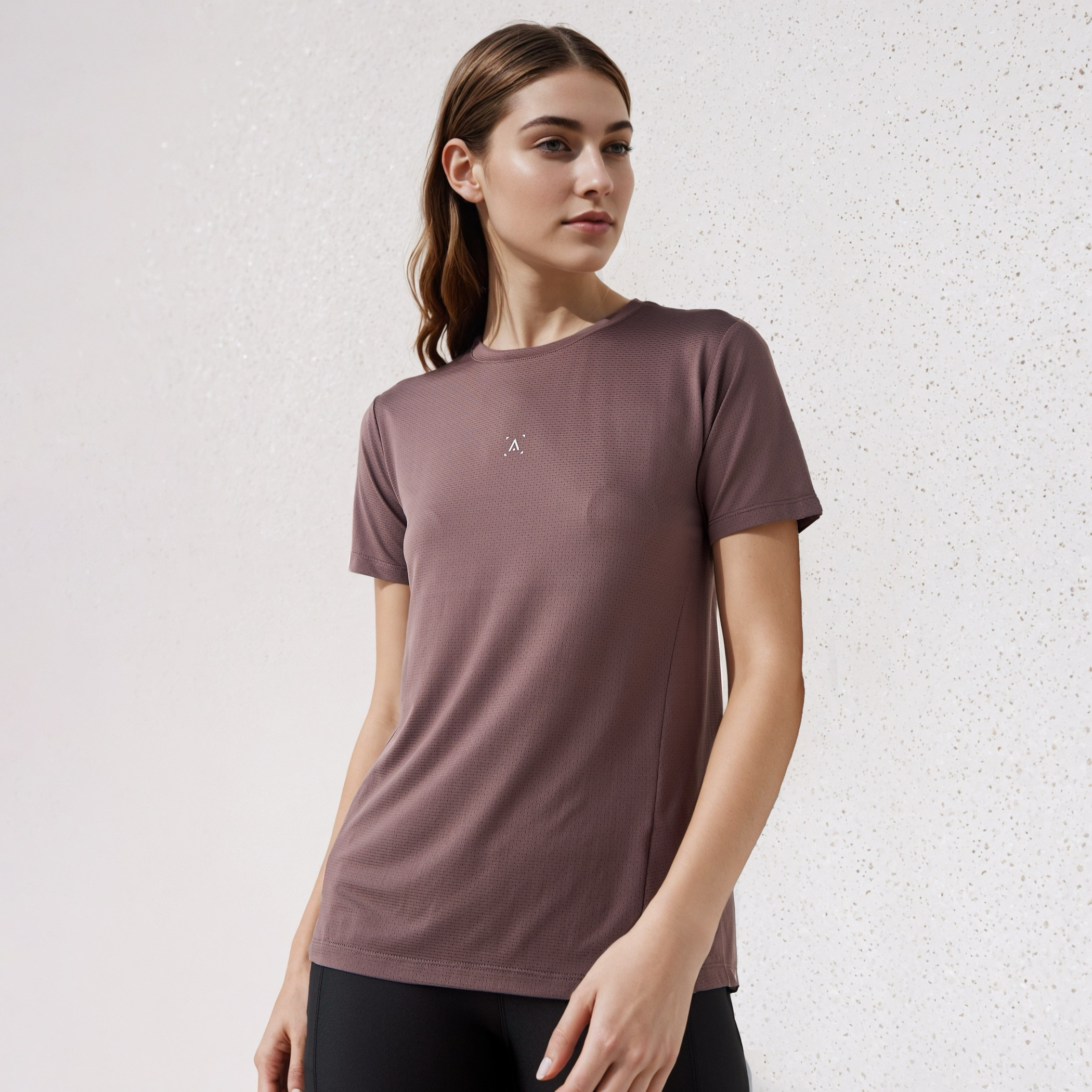 Textured Crew Neck T-shirt-women-clothing-tshirts-image-1