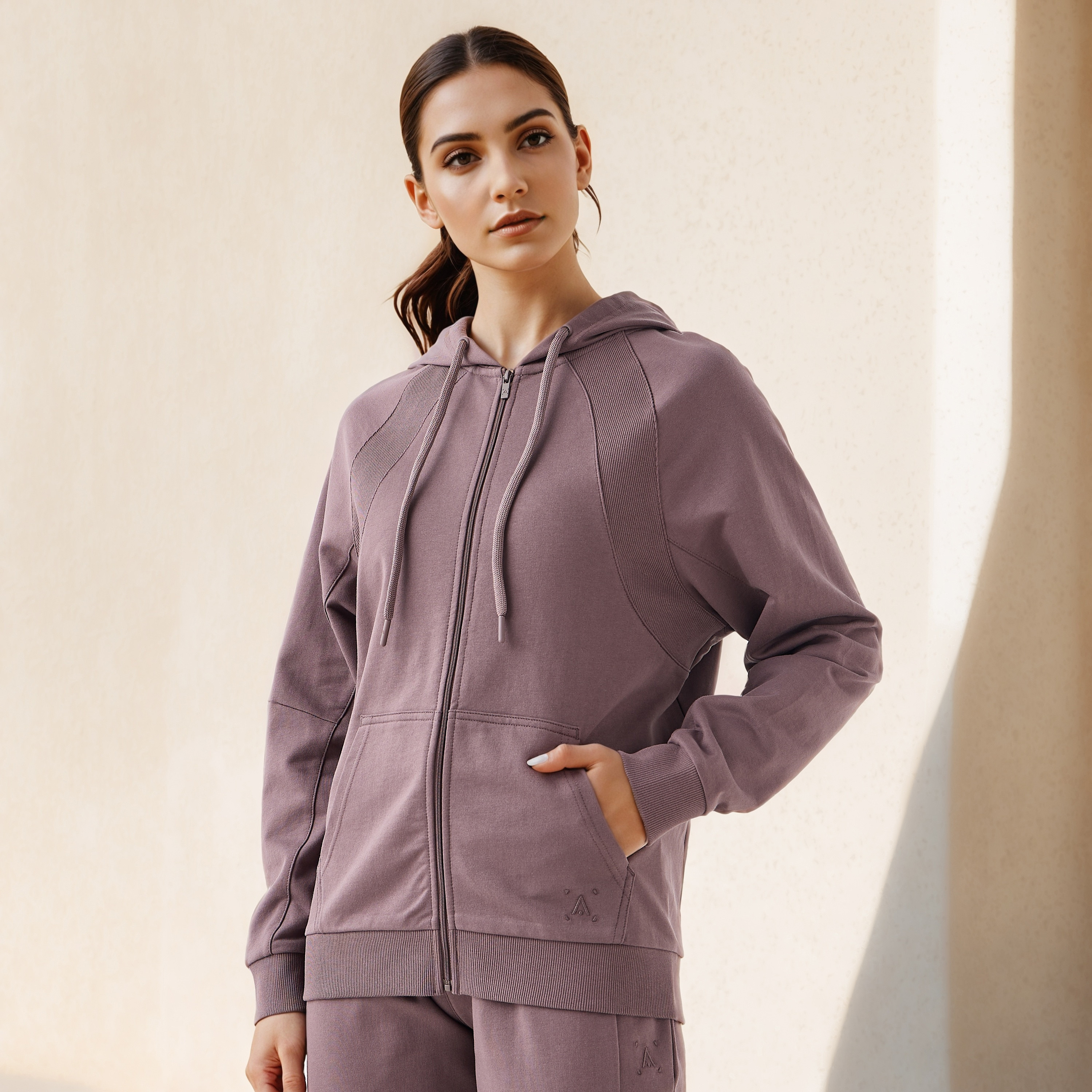 Panelled Zip Through Hooded Jacket-women-clothing-sportswearandactivewear-coatsandjackets-jackets-image-1