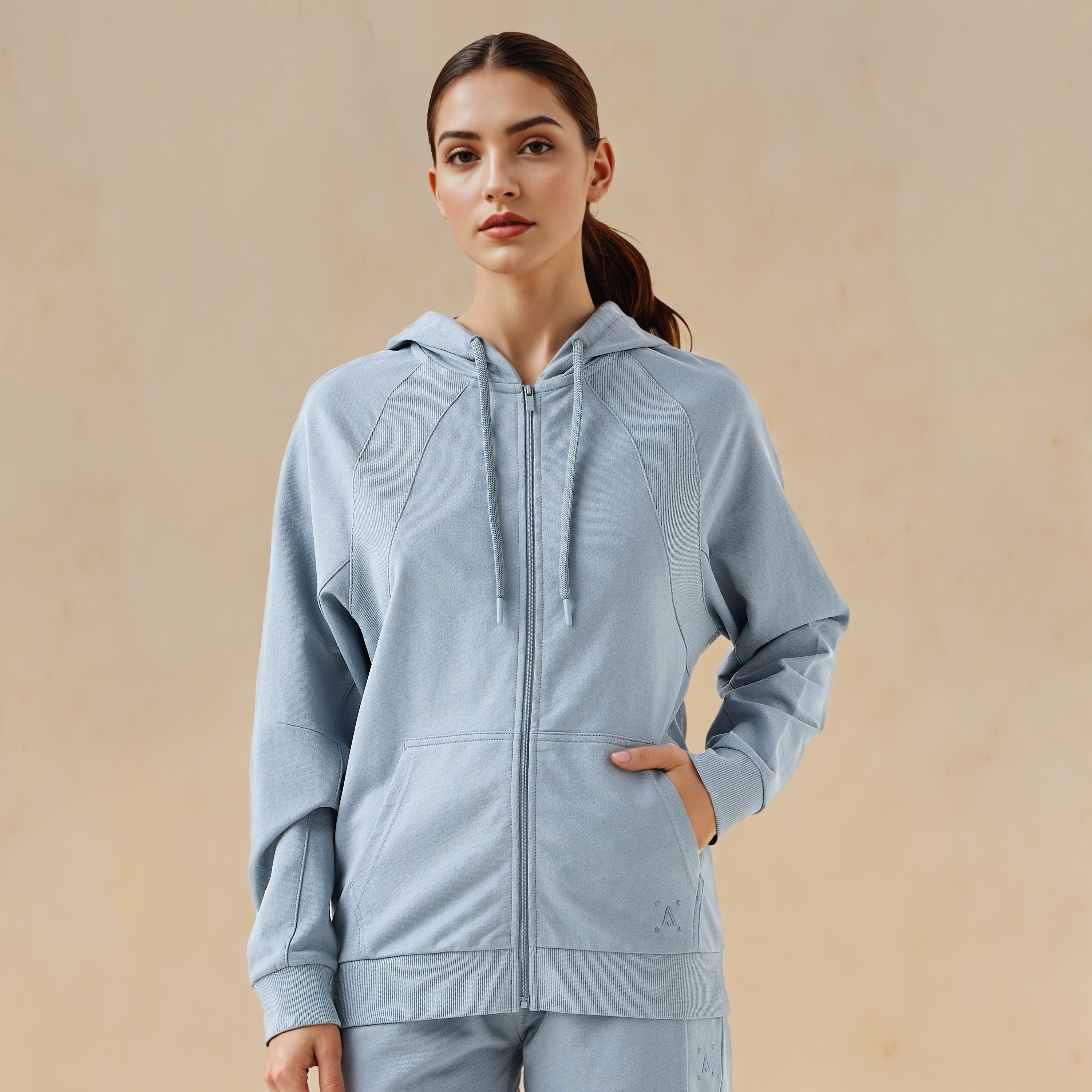 Panelled Zip Through Hooded Jacket-women-clothing-sportswearandactivewear-coatsandjackets-jackets-image-1