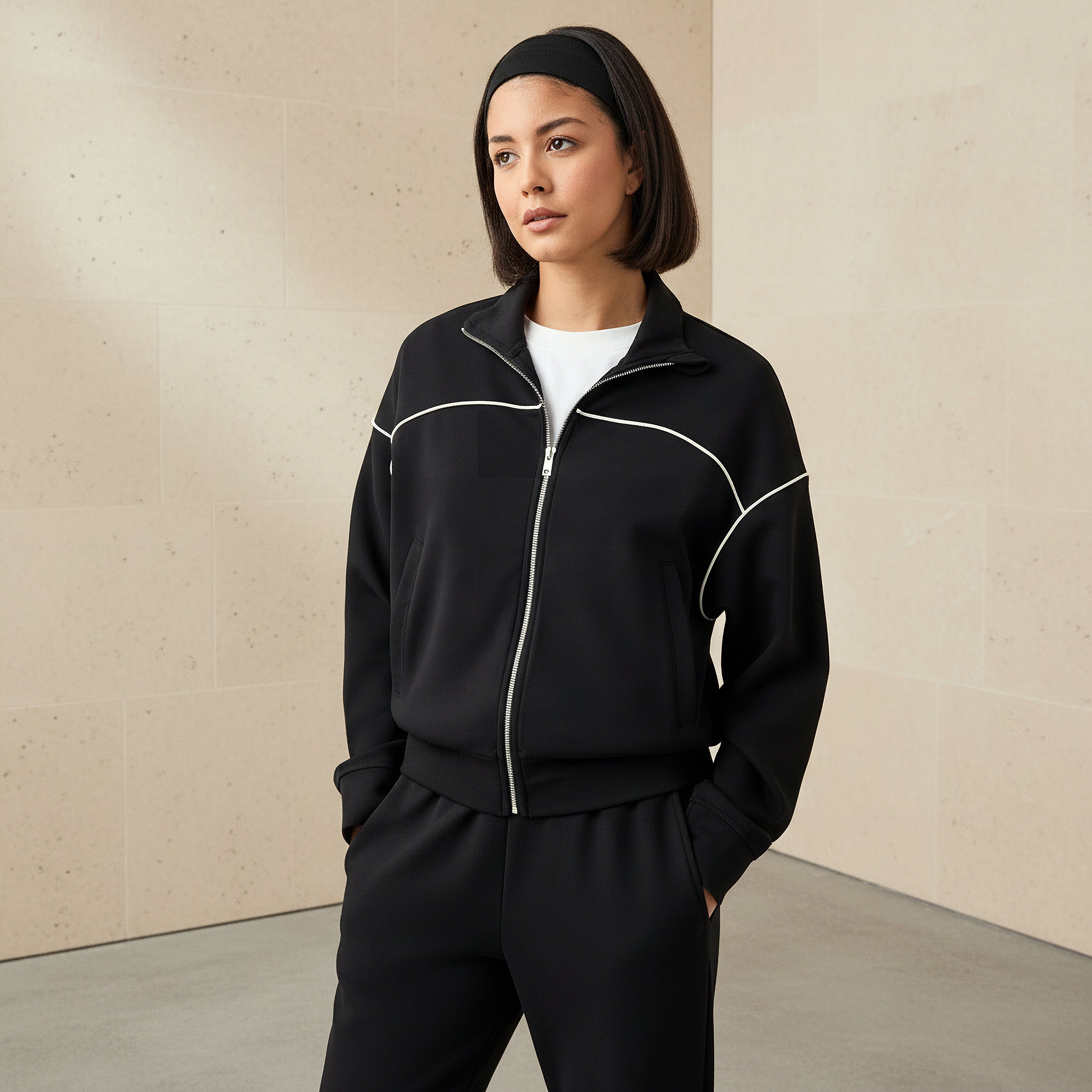 Women 2 Way Stretch Jacket-women-clothing-coordsets-image-1