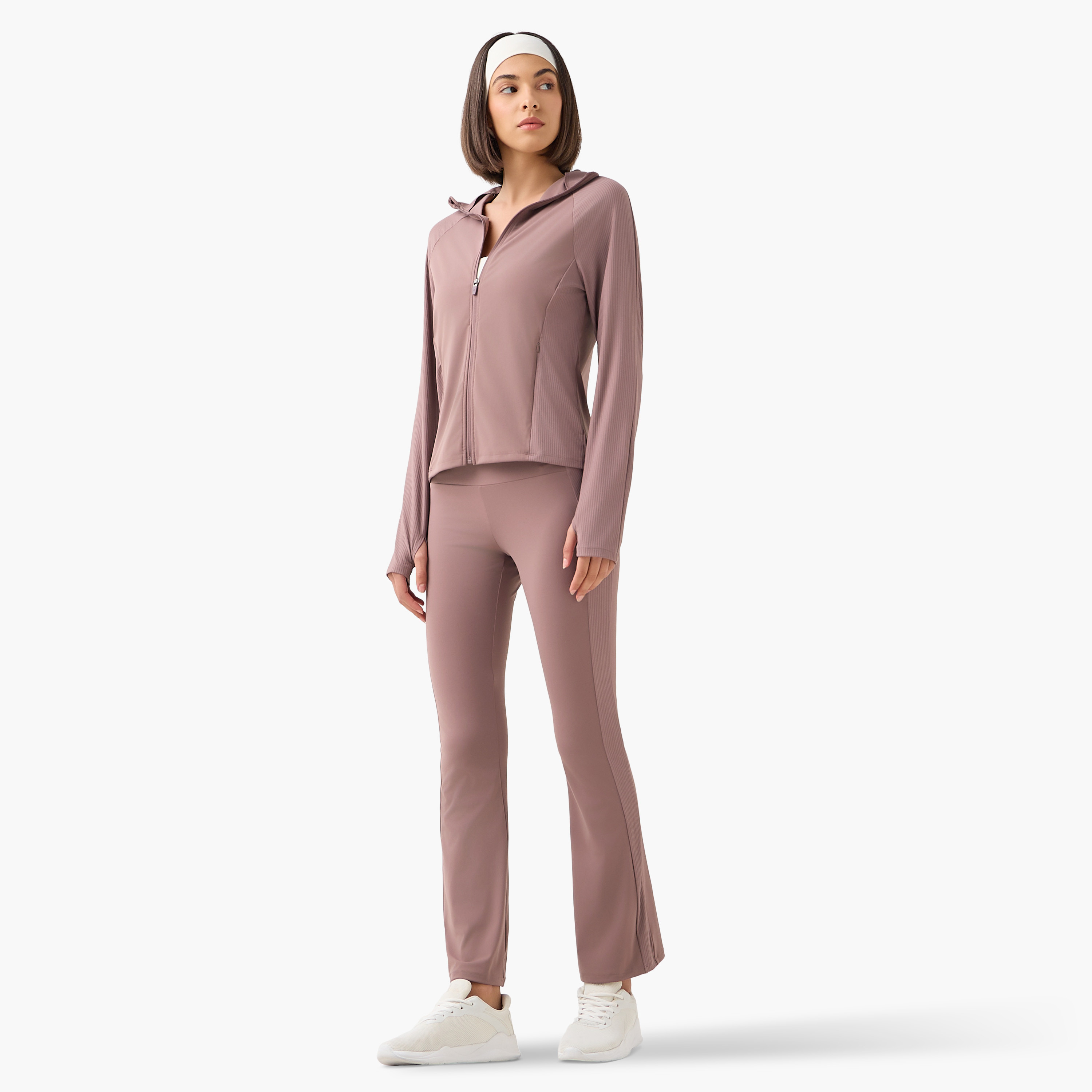 Flared Leggings with Ribbed Panel-women-clothing-bottoms-leggings-image-2