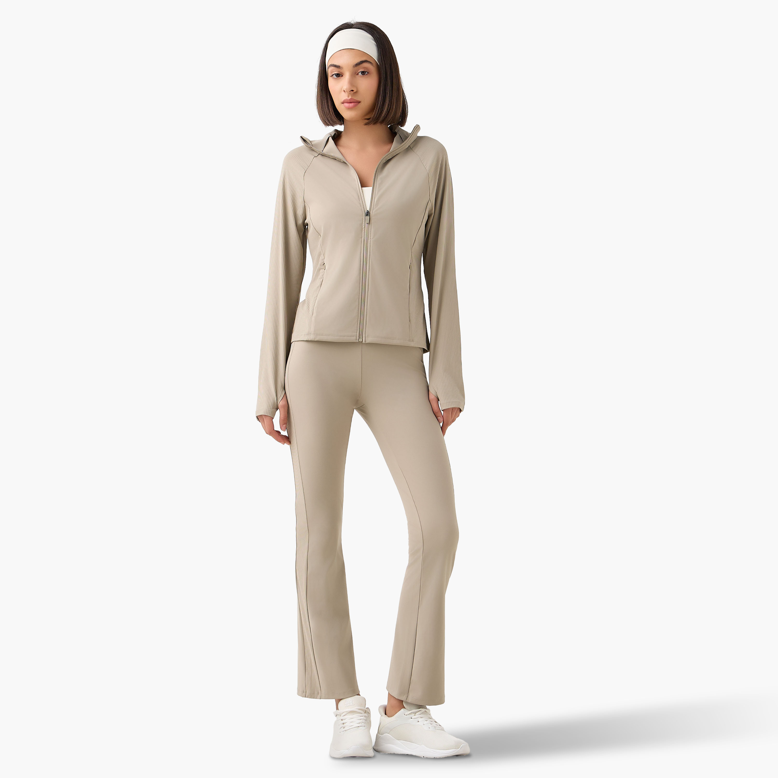 Flared Leggings with Ribbed Panel-women-clothing-bottoms-leggings-image-2