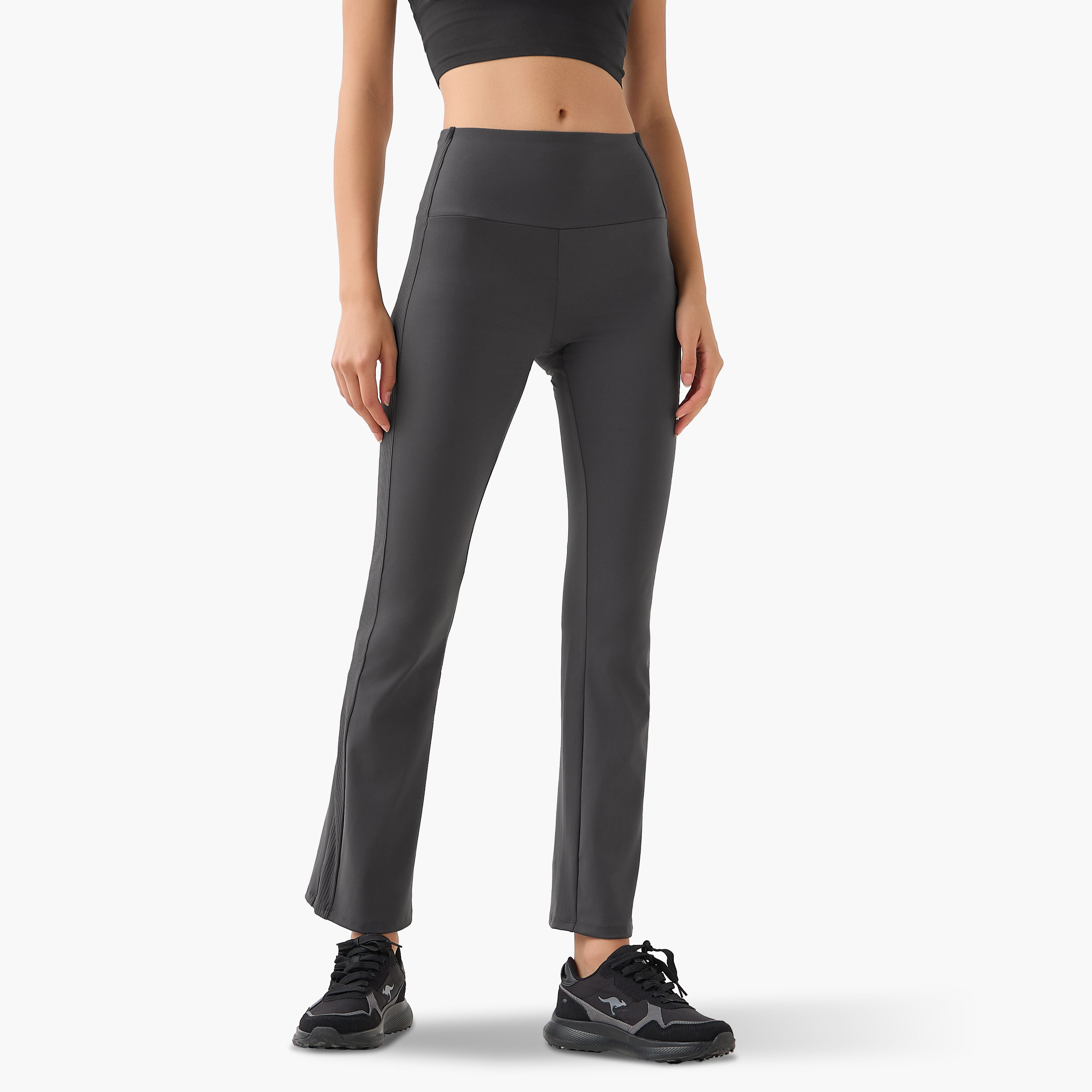 Flared Leggings with Ribbed Panel-women-clothing-bottoms-leggings-image-2