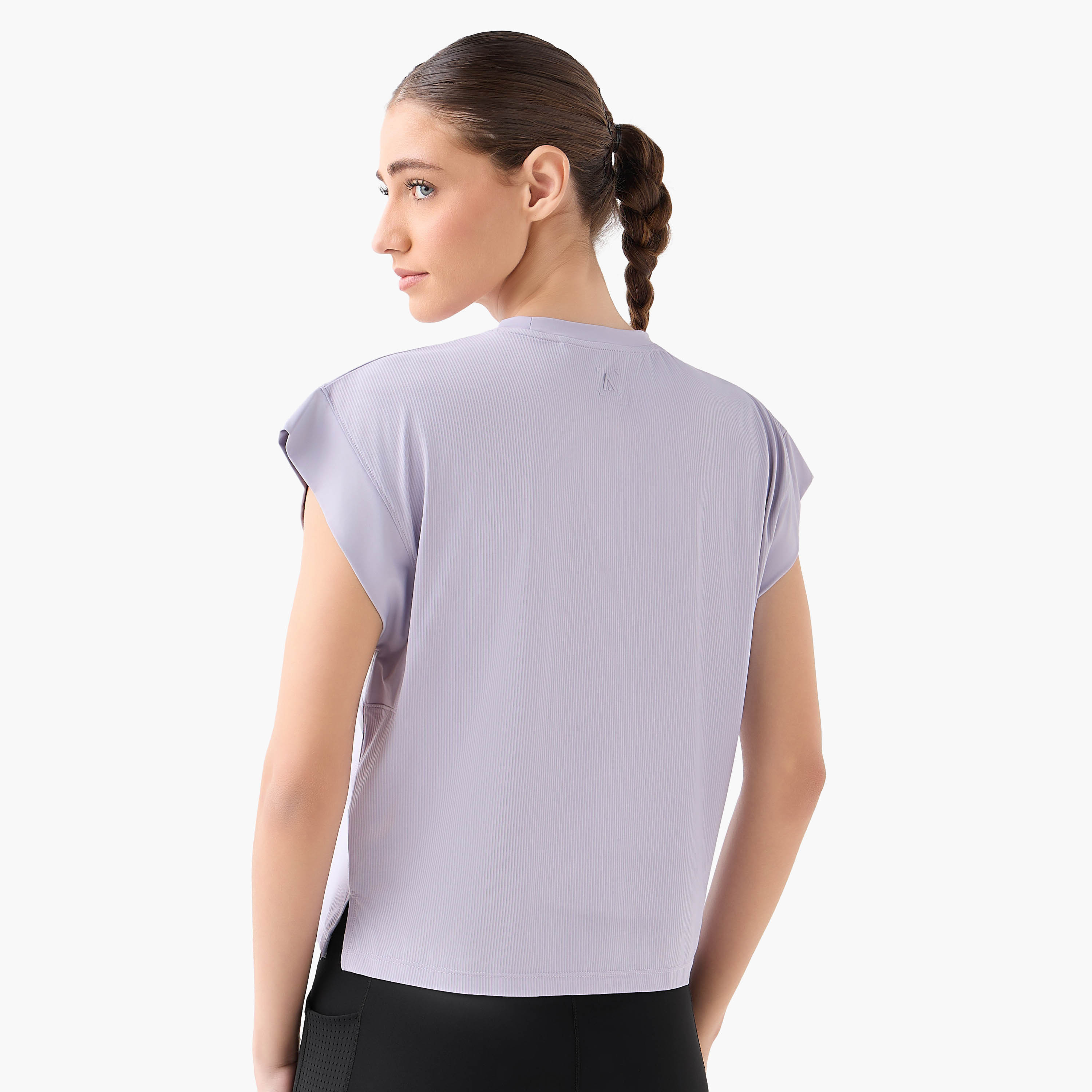 تيشيرت مضلع قابل للتمدد في اتجاهين بقصة مربعة للنساء-women-clothing-tshirts-image-4
