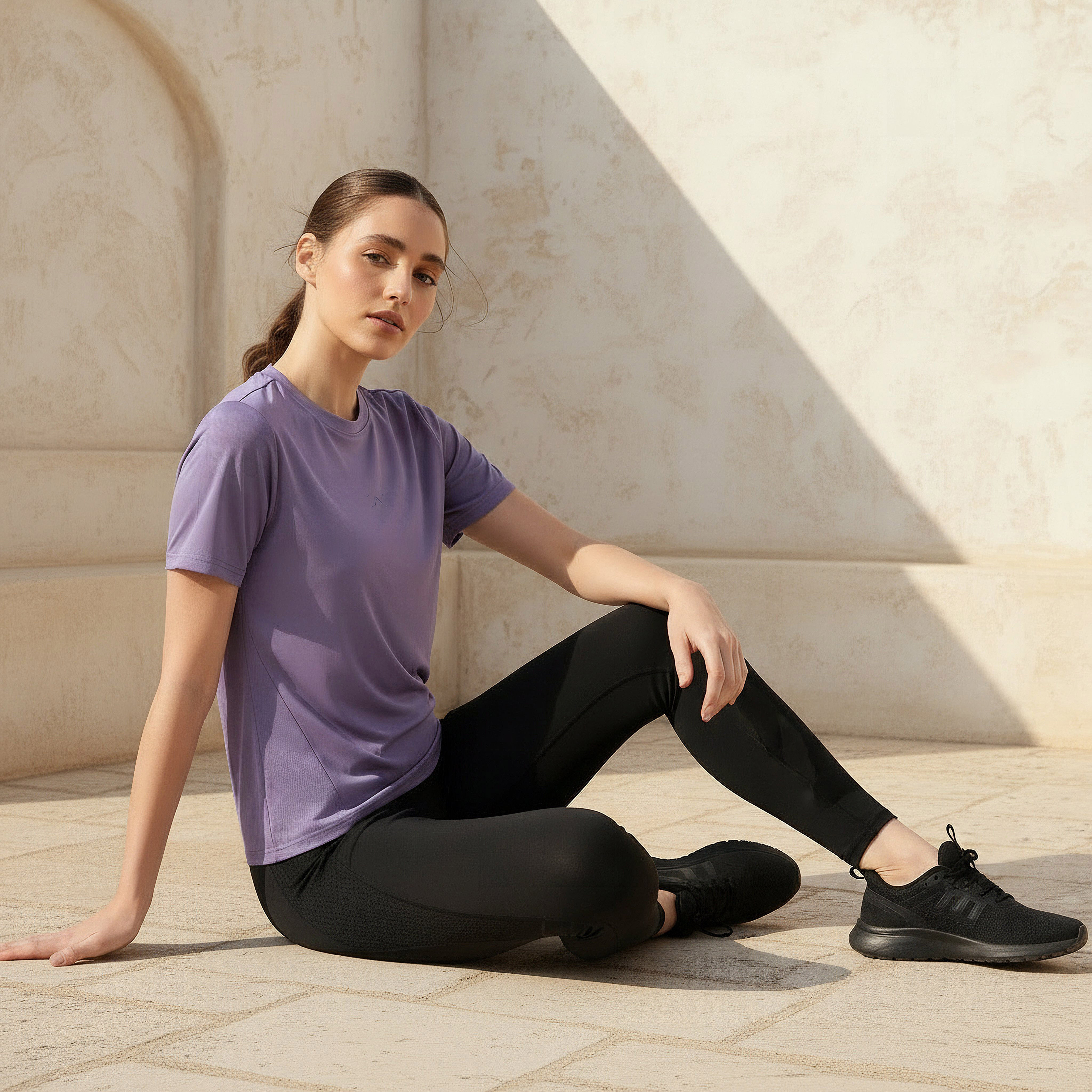 تيشيرت رياضي قابل للتمدد في اتجاهين للنساء-women-clothing-coordsets-image-6