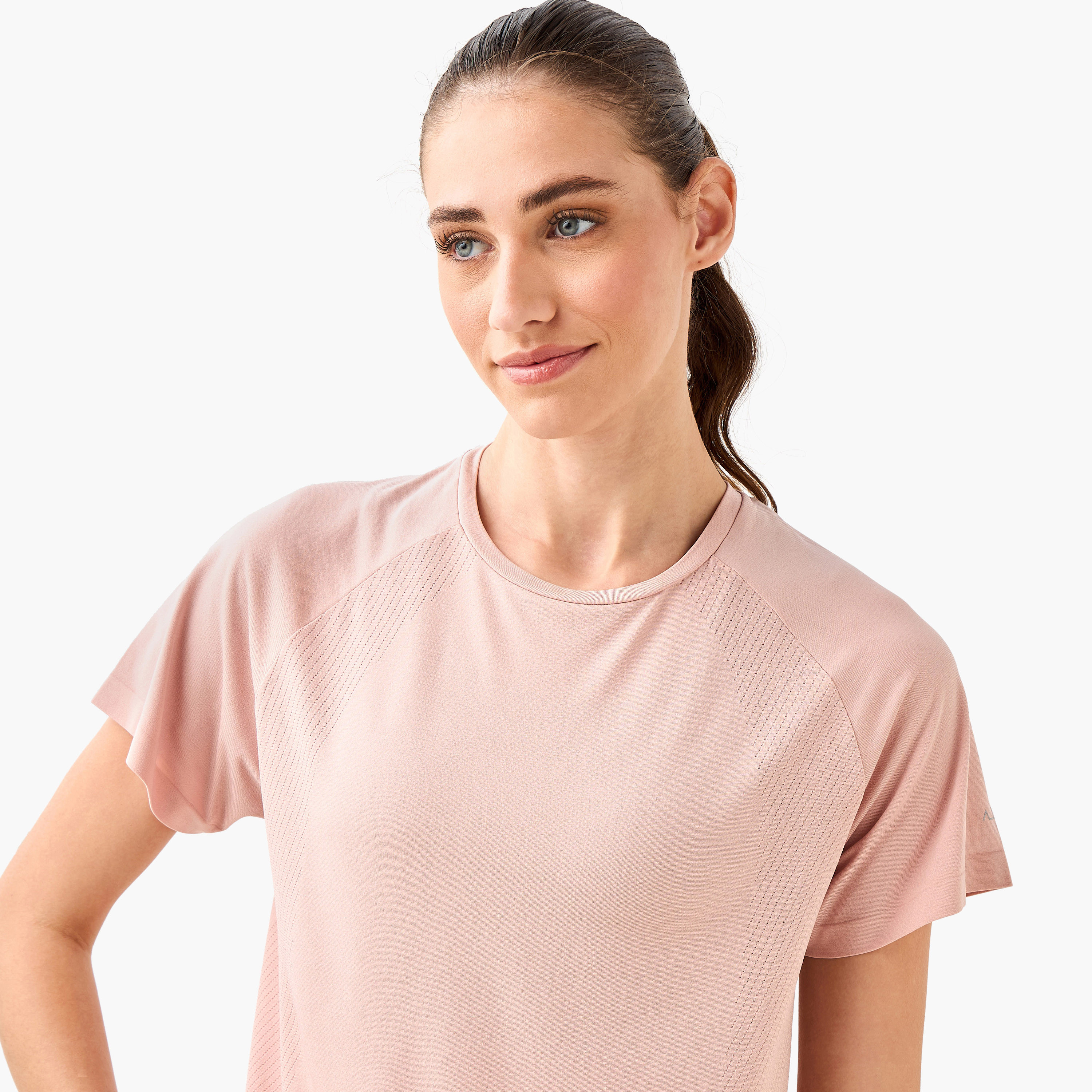 Women 4-Way Stretch Jacquard T-shirt-women-clothing-coordsets-image-6