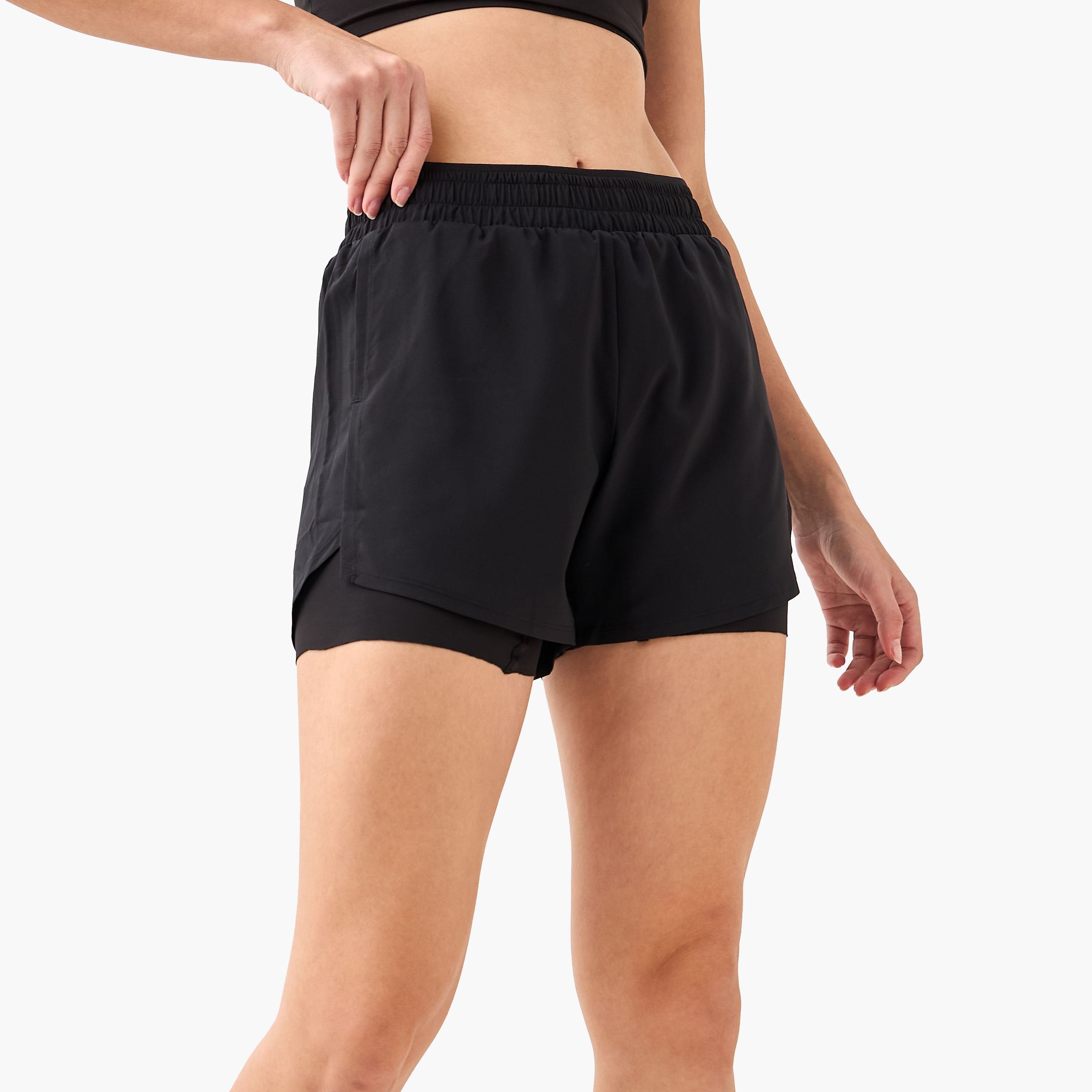 Women Soft Touch Running Shorts with Liner-women-clothing-coordsets-image-2