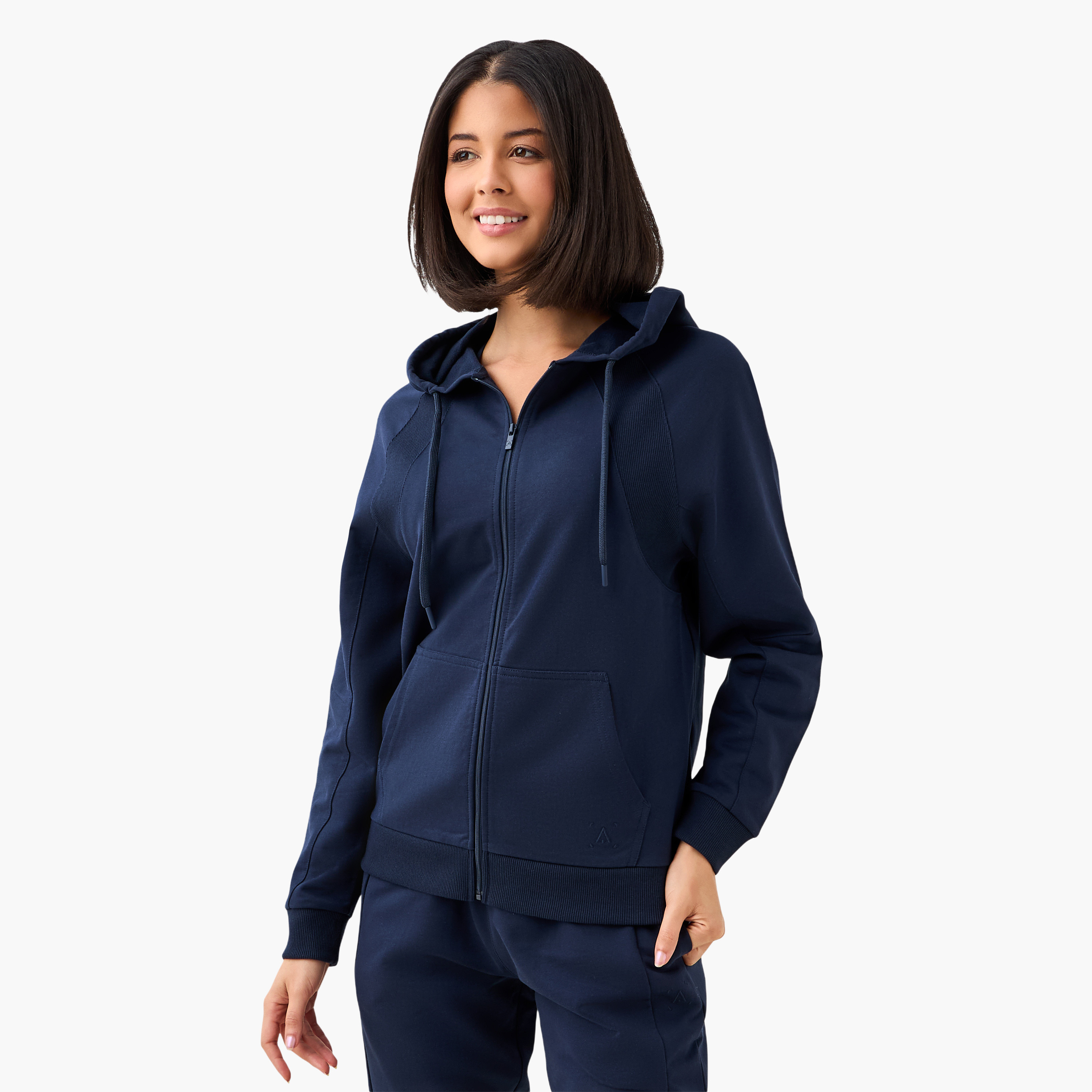 جاكيت بقبعة وجيوب كنجر للنساء-women-clothing-coordsets-image-5