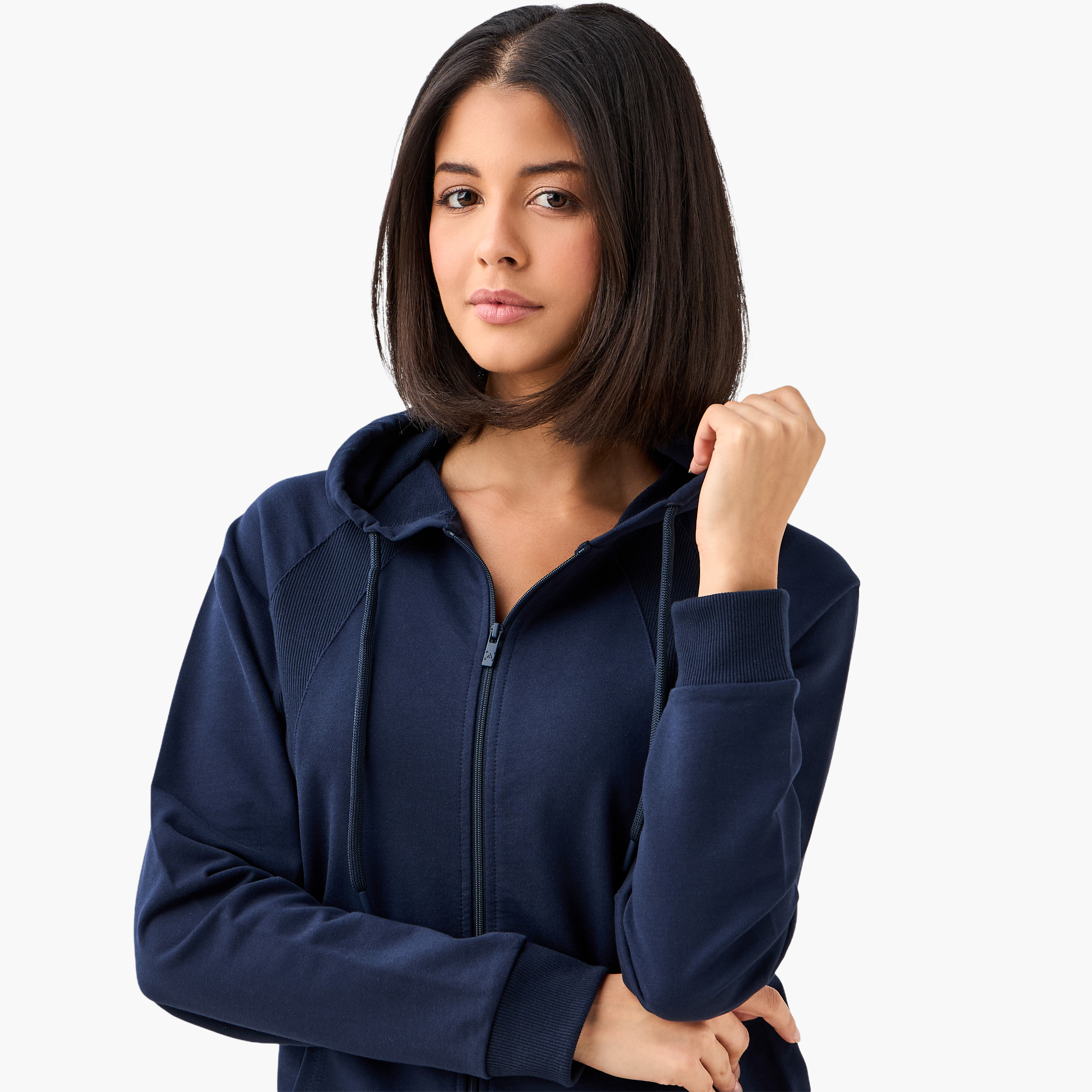 جاكيت بقبعة وجيوب كنجر للنساء-women-clothing-coordsets-image-2