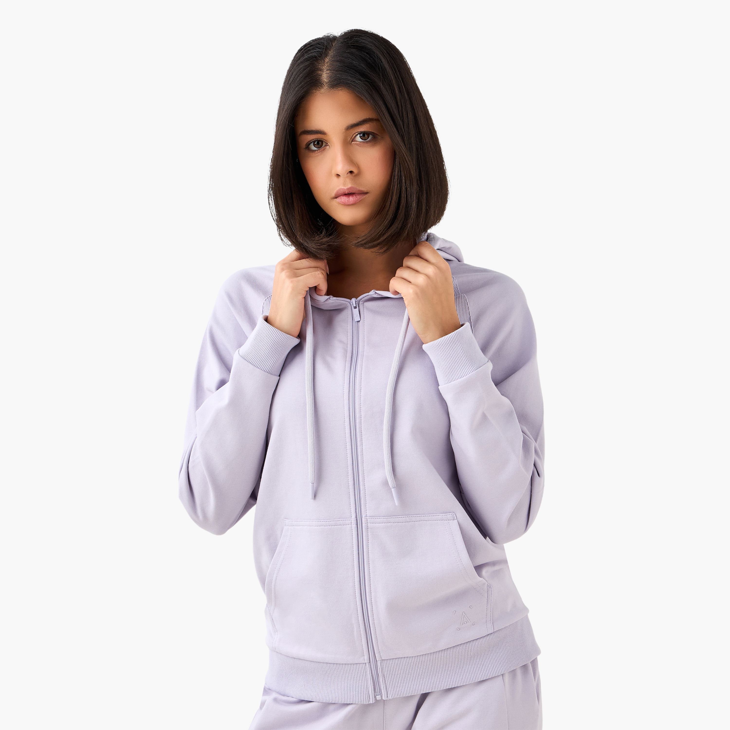 جاكيت بقبعة وجيوب كنجر للنساء-women-clothing-coordsets-image-5