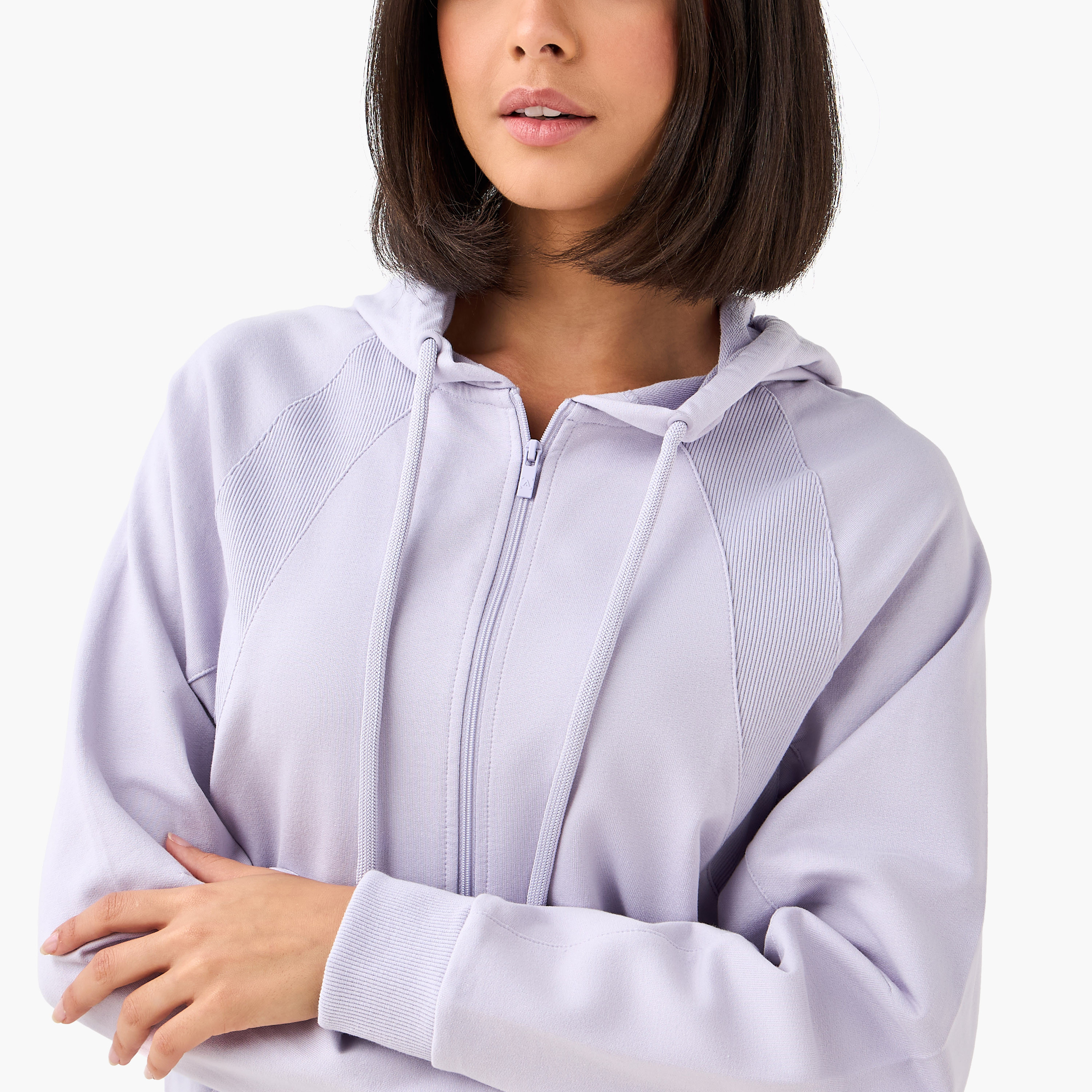 جاكيت بقبعة وجيوب كنجر للنساء-women-clothing-coordsets-image-2