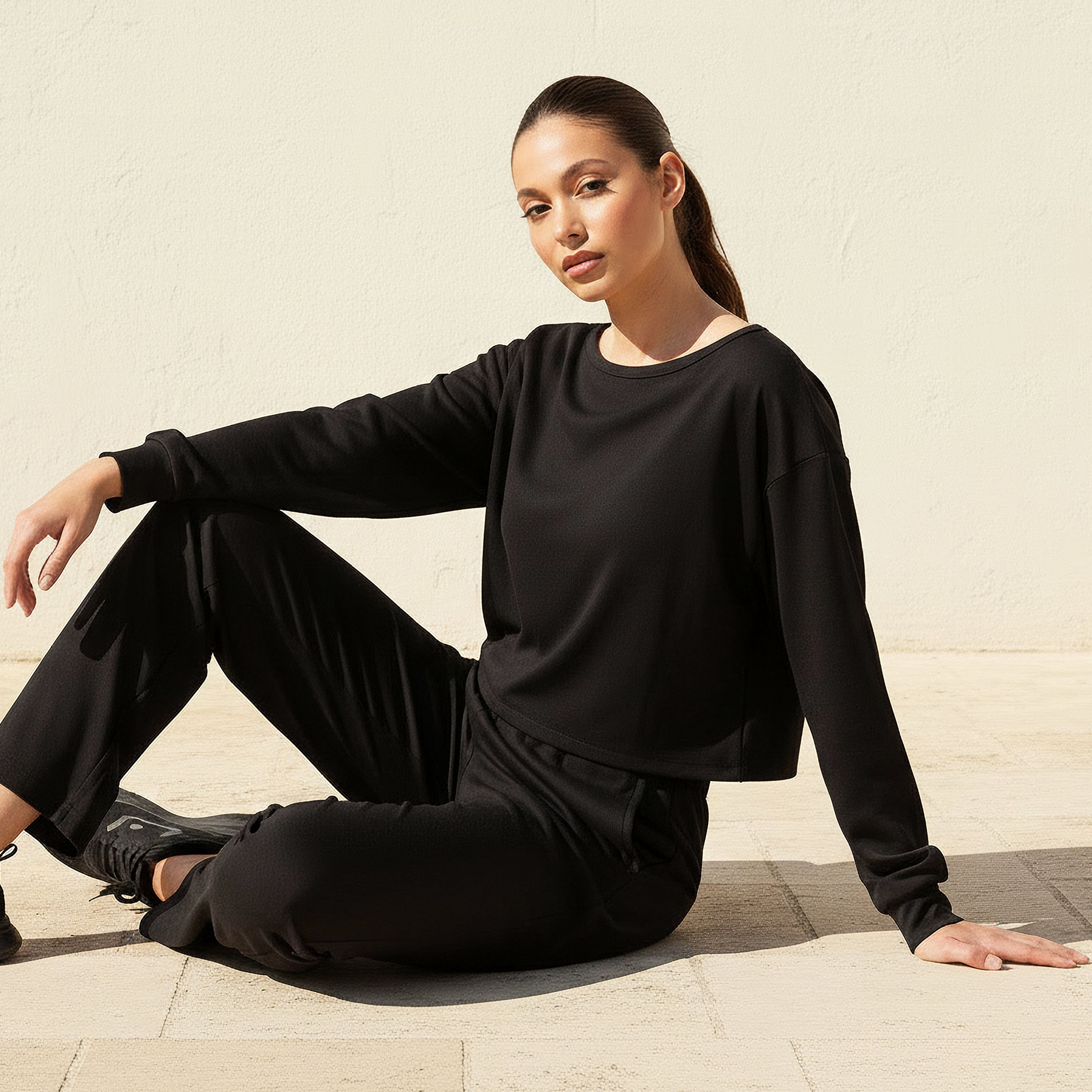 Women Cropped T-shirt-women-clothing-coordsets-image-1