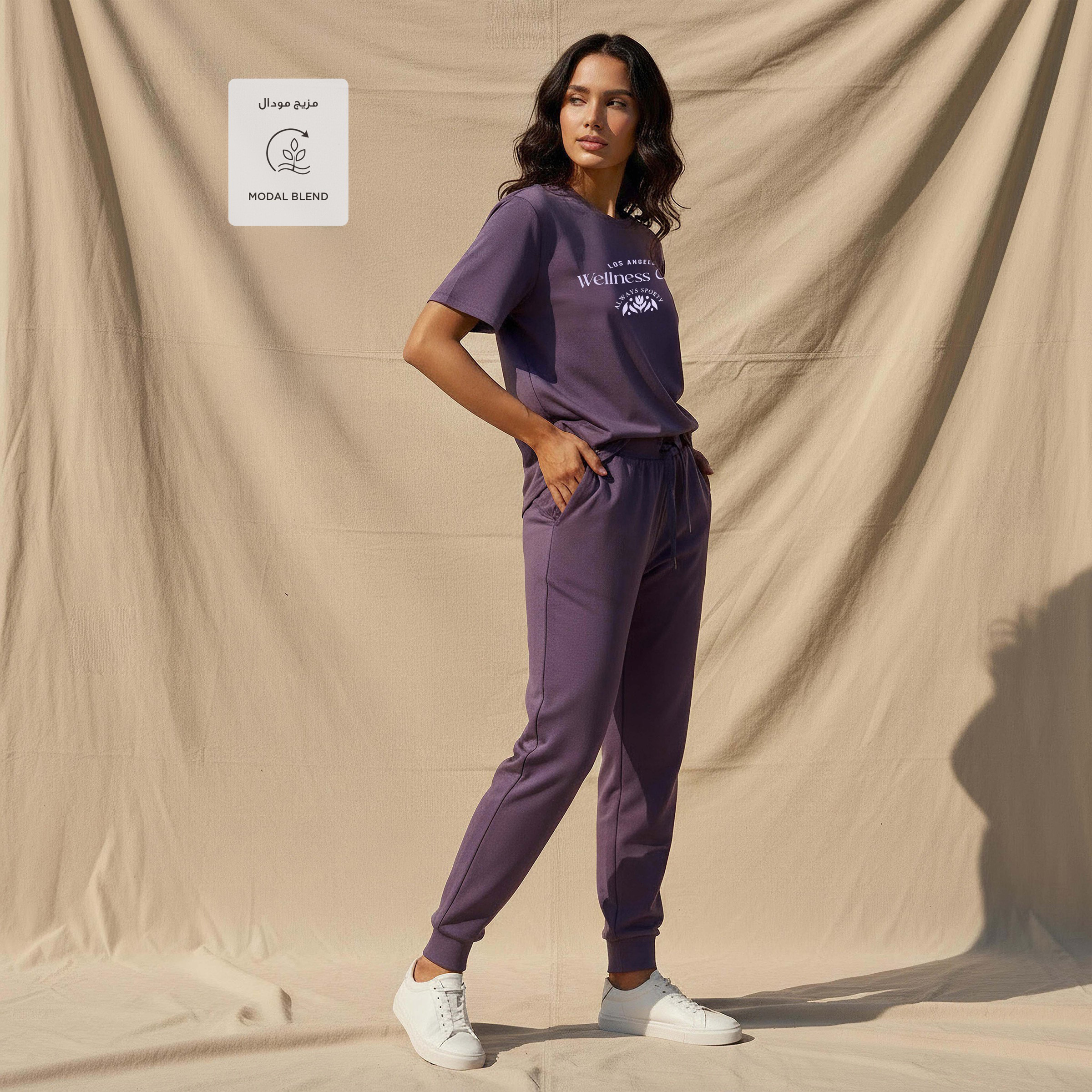 Women Soft Touch Drawstring Waist Joggers-women-clothing-bottoms-joggers-image-3