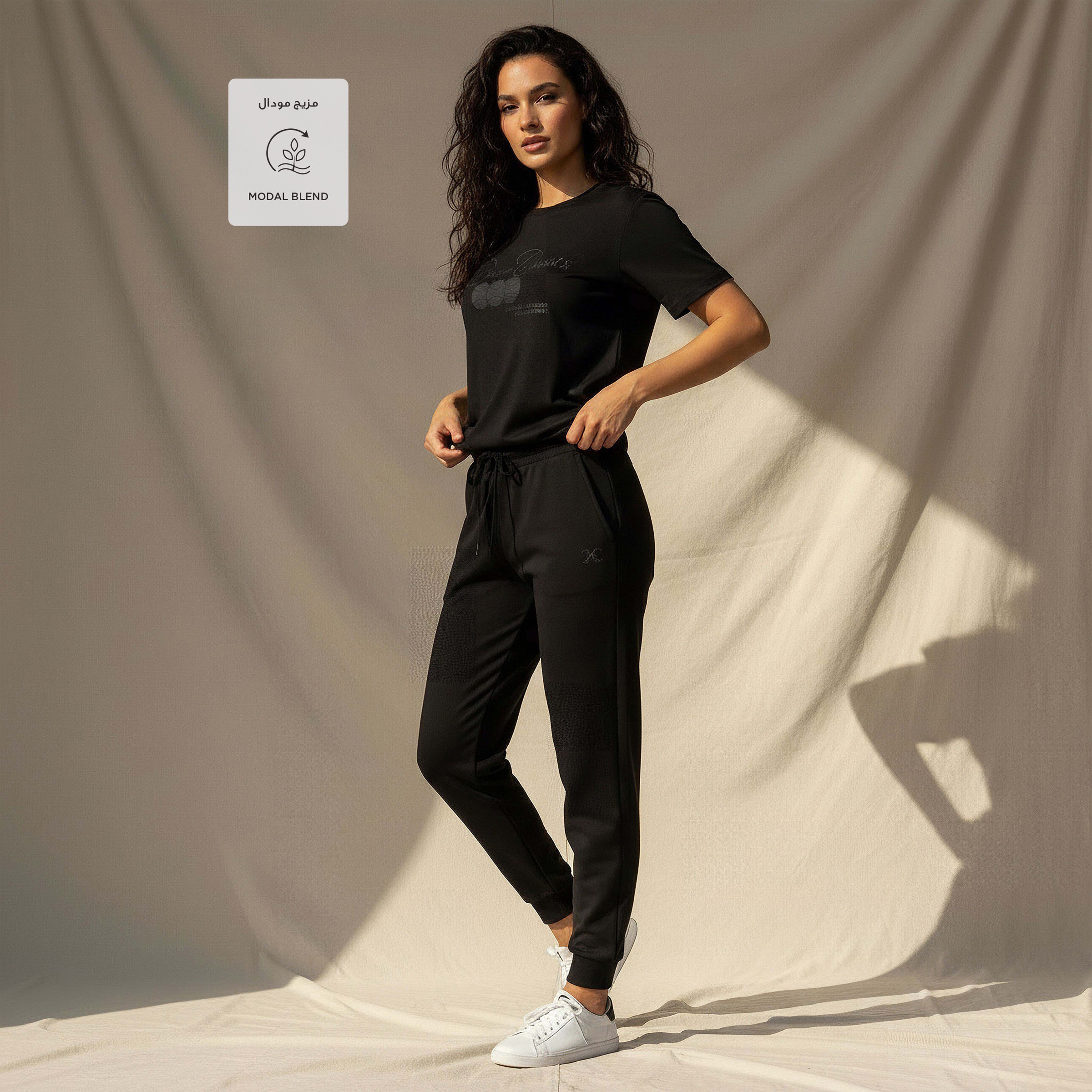 Women Soft Touch Drawstring Waist Joggers-women-clothing-bottoms-joggers-image-3