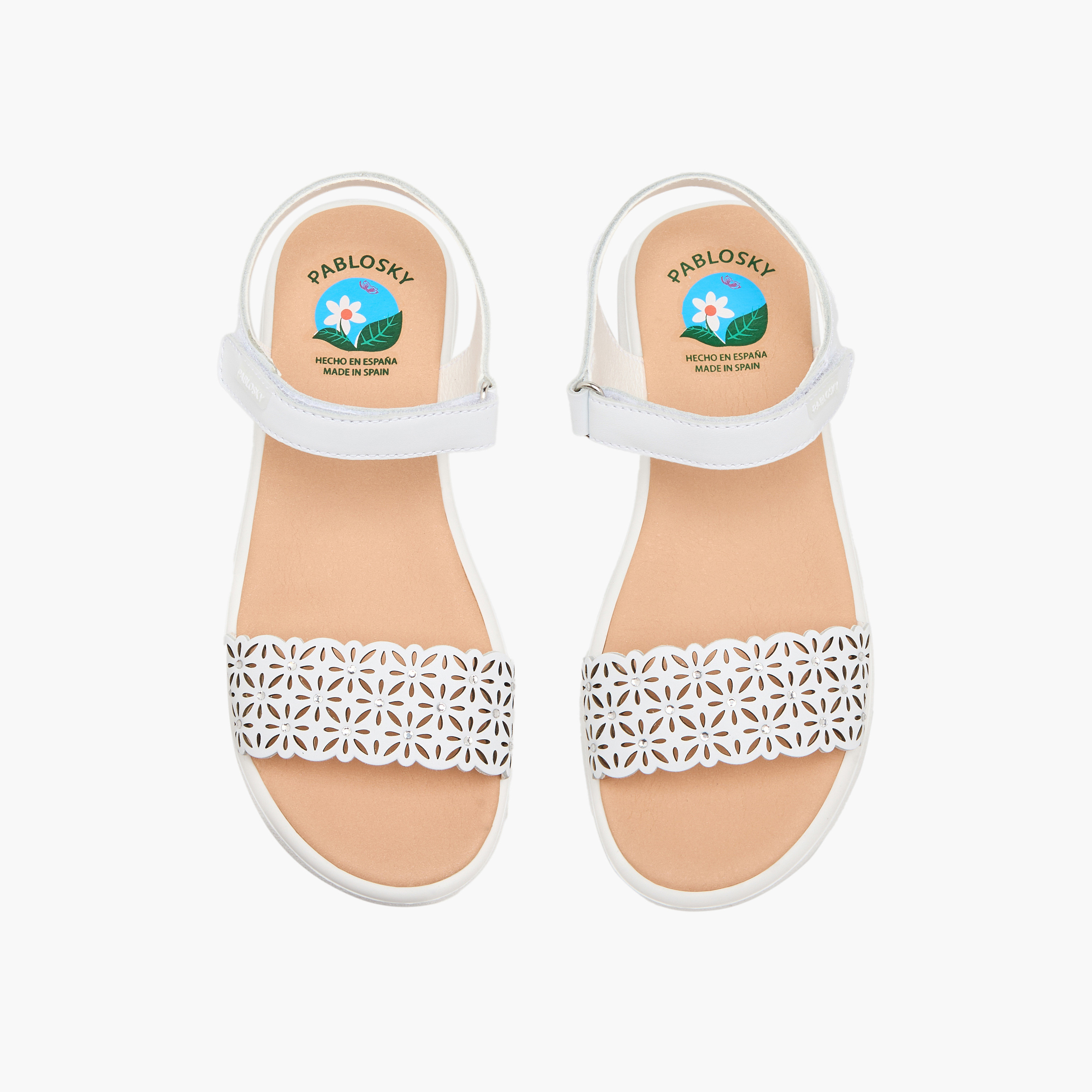 Pablosky Girls Floral Cutout Leather Sandals-girls-shoes-sandals-image-1