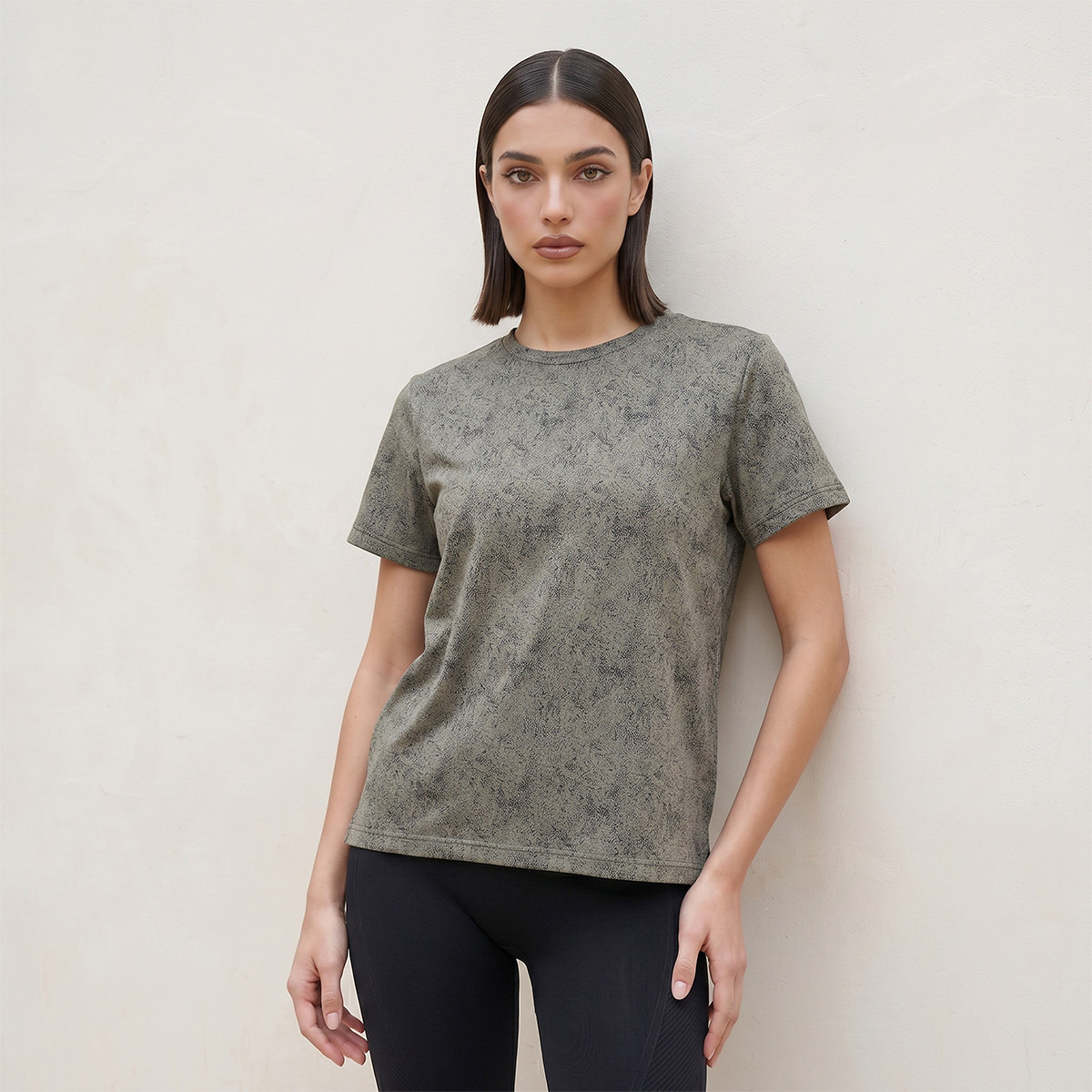 Textured 2 Way Stretch T-shirt-women-clothing-tshirts-image-1
