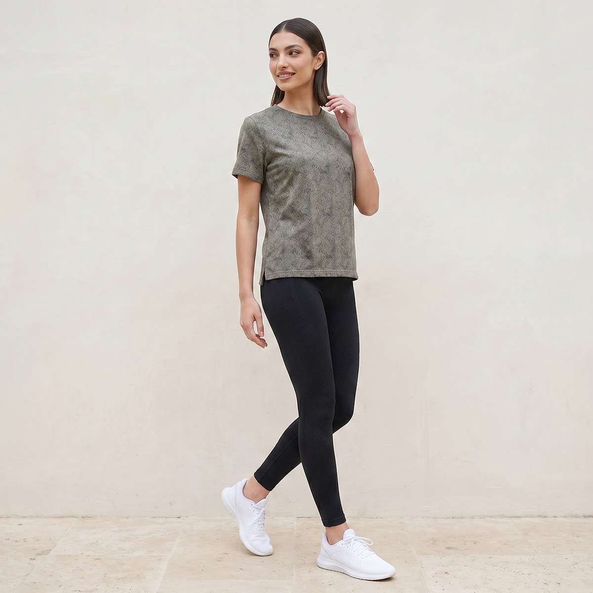 Textured 2 Way Stretch T-shirt-women-clothing-tshirts-image-5