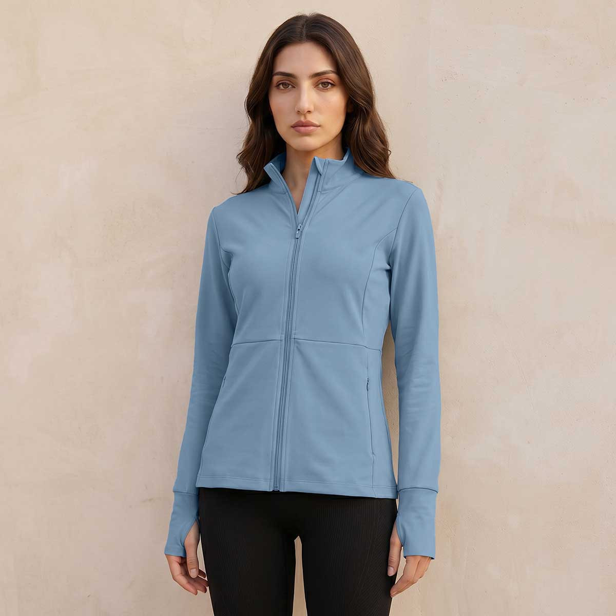 جاكيت بسحاب كامل وأكمام بفتحة إبهام-women-clothing-sportswearandactivewear-coatsandjackets-jackets-image-1