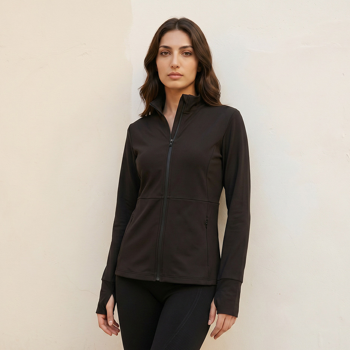 جاكيت بسحاب كامل وأكمام بفتحة إبهام-women-clothing-sportswearandactivewear-coatsandjackets-jackets-image-1