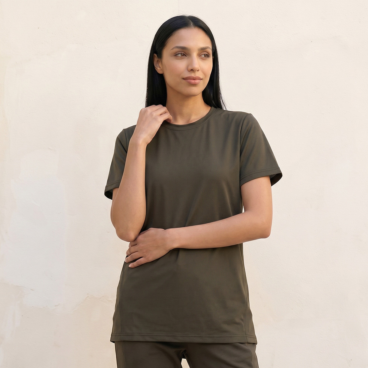 Soft Touch Textured T-shirt-sports-women-clothing-tshirtsandvests-image-1