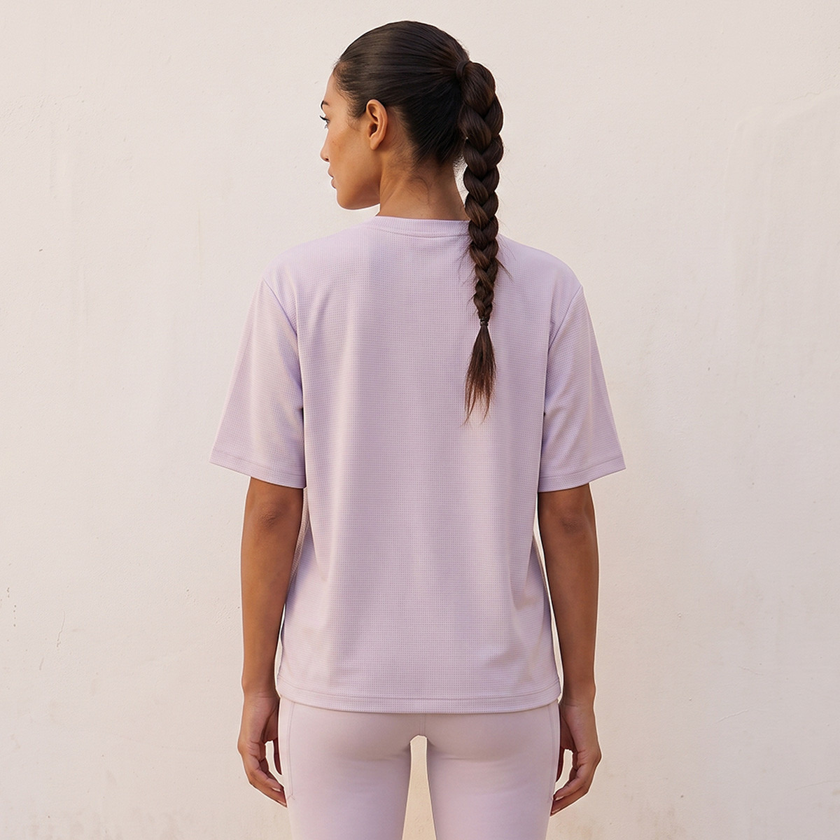 Waffle Textured 2-Way Stretch T-shirt-sports-women-clothing-tshirtsandvests-image-3