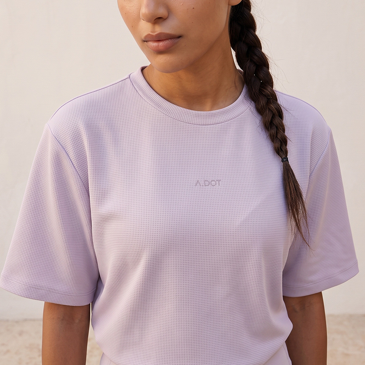 Waffle Textured 2-Way Stretch T-shirt-sports-women-clothing-tshirtsandvests-image-4
