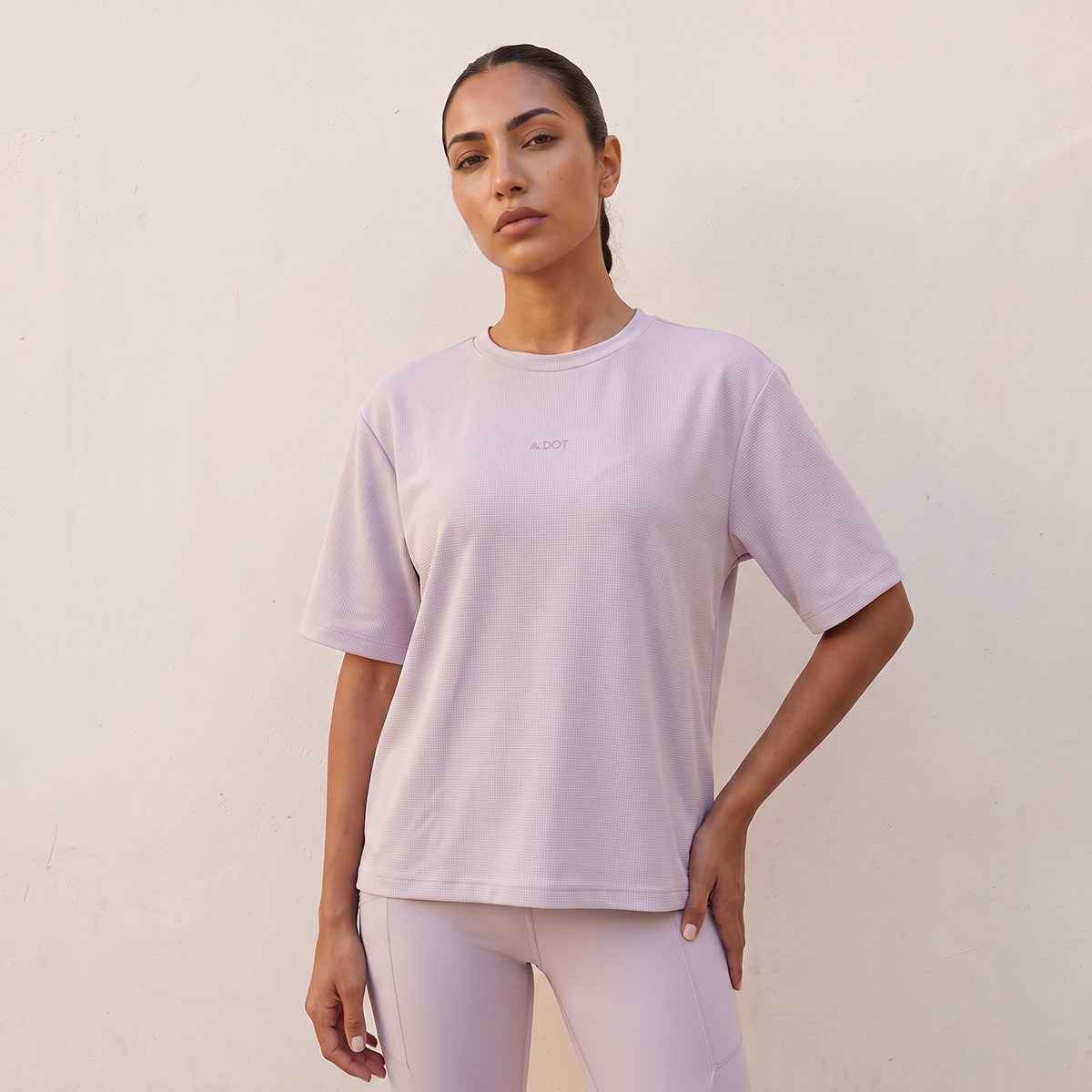 Waffle Textured 2-Way Stretch T-shirt-sports-women-clothing-tshirtsandvests-image-5
