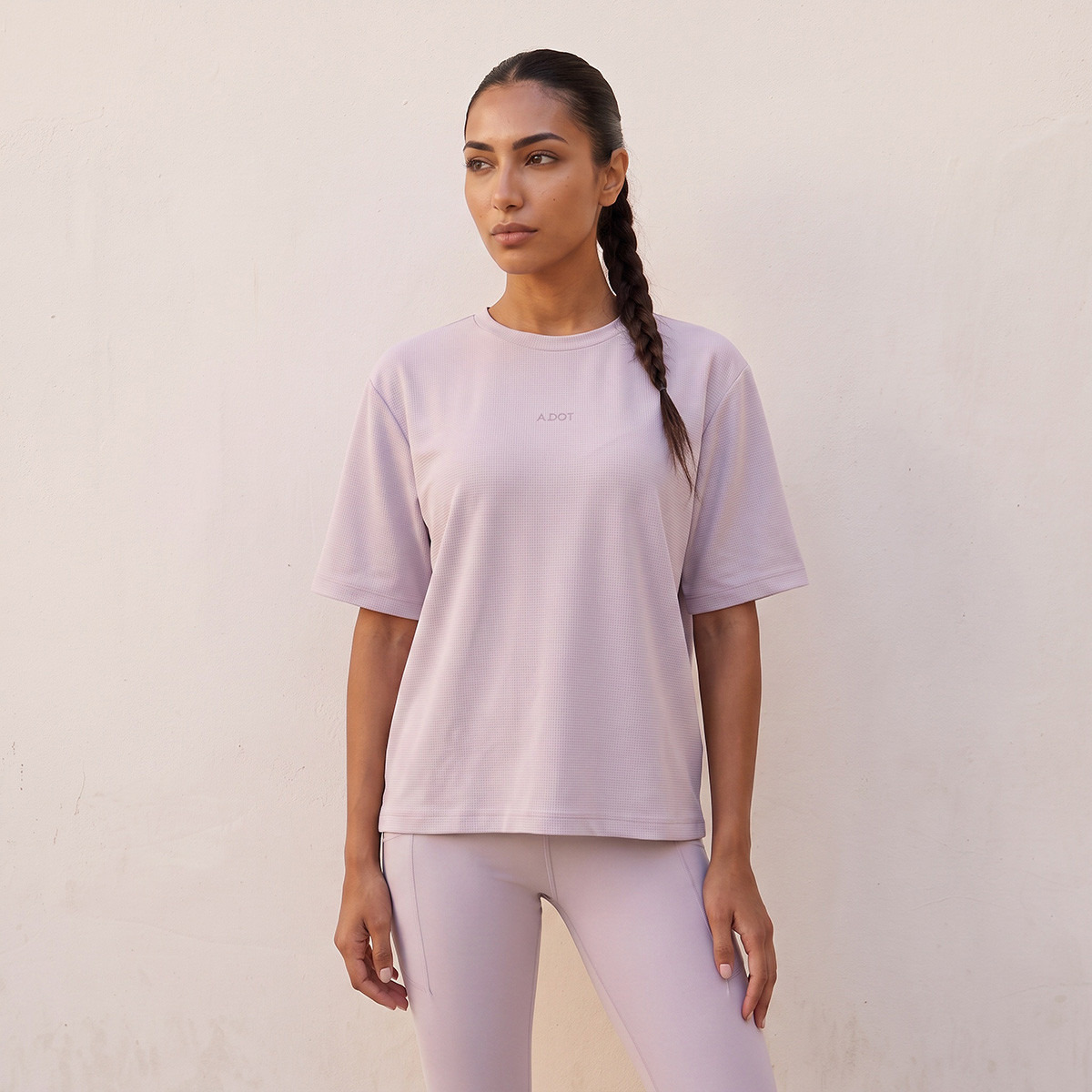 Waffle Textured 2-Way Stretch T-shirt-sports-women-clothing-tshirtsandvests-image-6