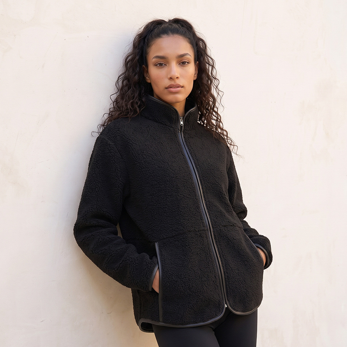 Textured Sherpa Jacket-sports-women-clothing-coatsandjackets-jackets-image-1