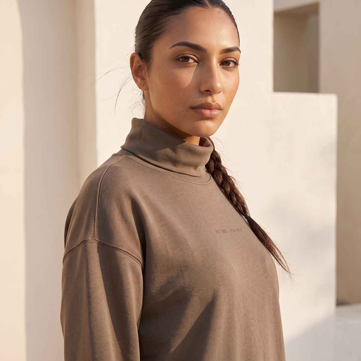 Sweatshirt with Turtle Neck-sports-women-clothing-hoodiesandsweatshirts-image-4