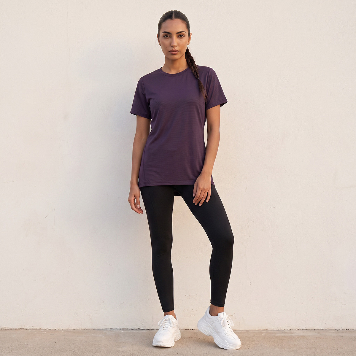Textured 2-Way Stretch T-shirt-sports-women-clothing-tshirtsandvests-image-5