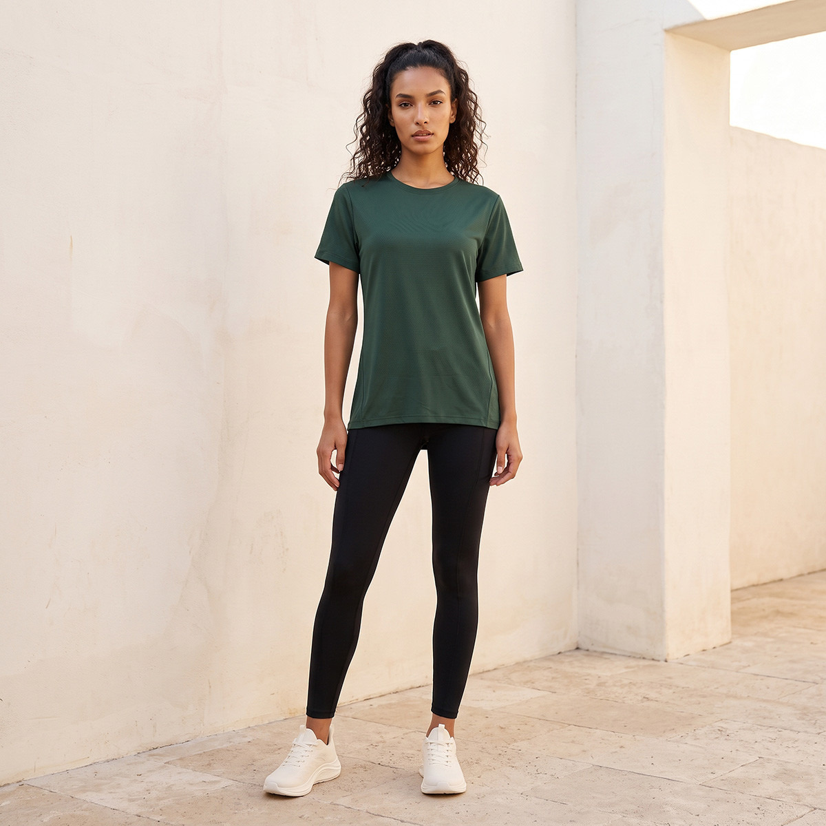 تيشيرت مرن بتصميم بارز الملمس-sports-women-clothing-tshirtsandvests-image-2